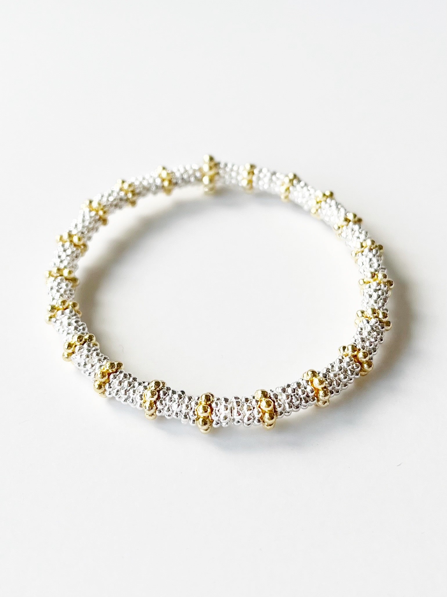 Silver bead bracelet