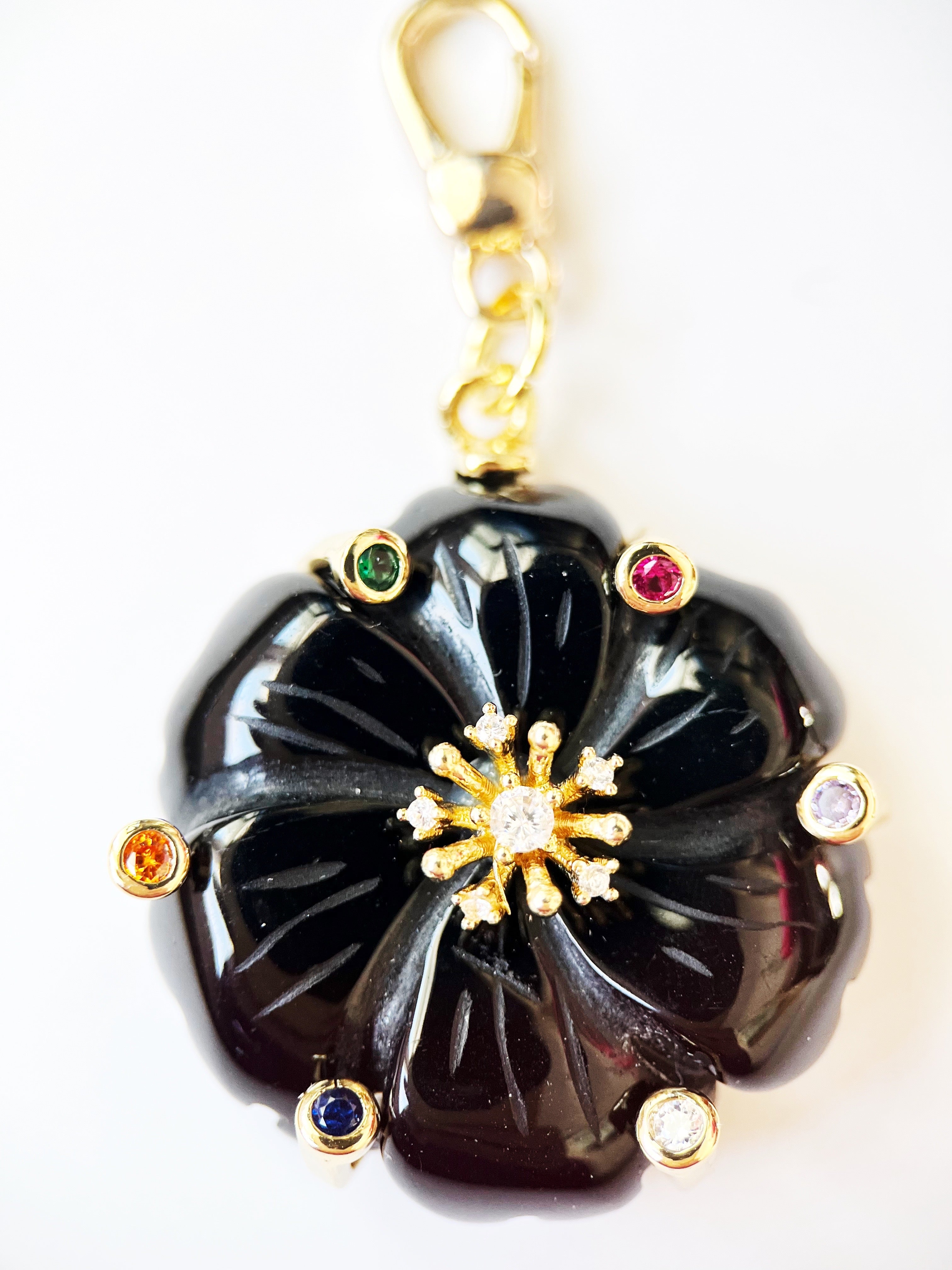 black flower pendant