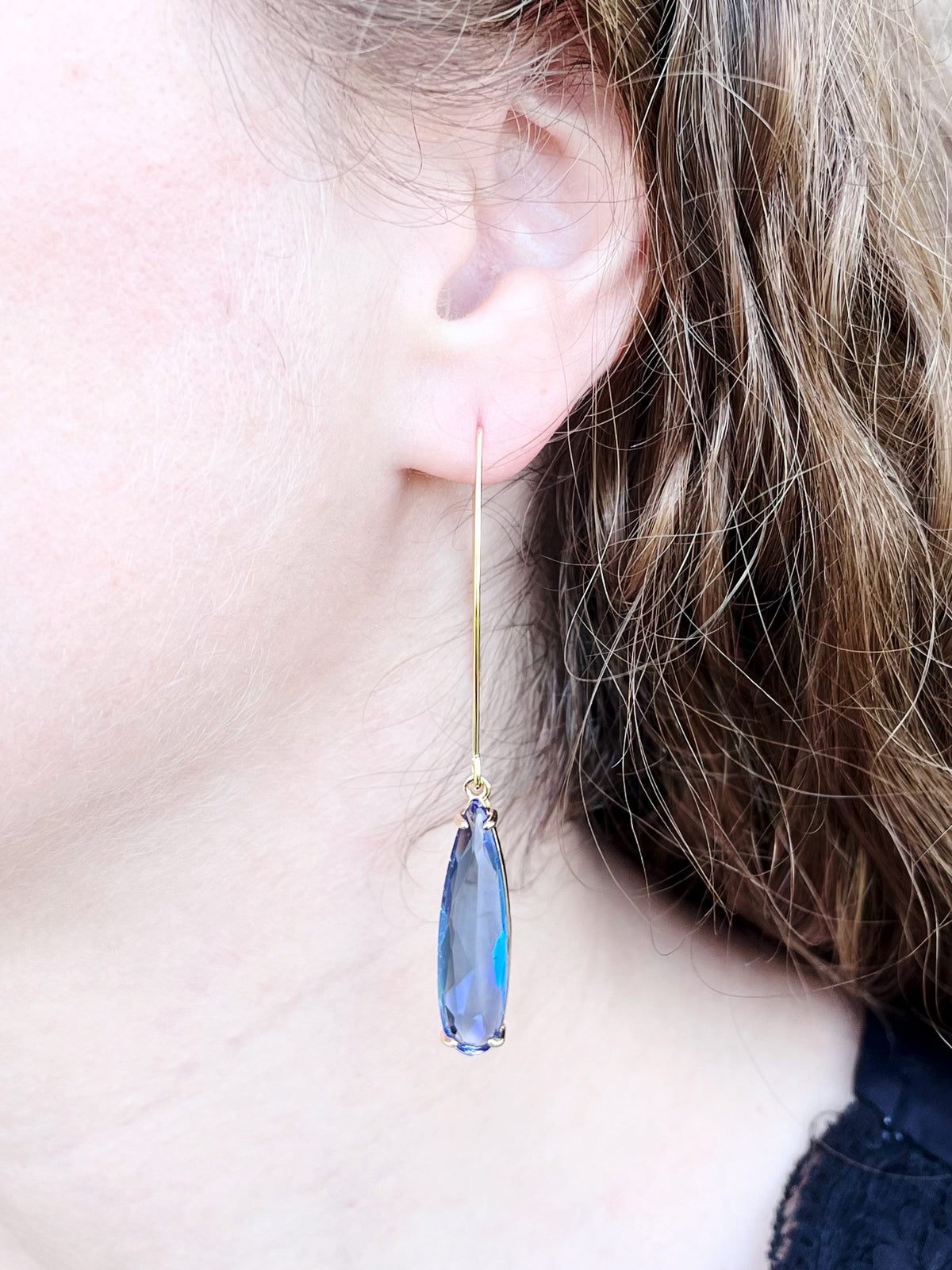 blue pendant earrings