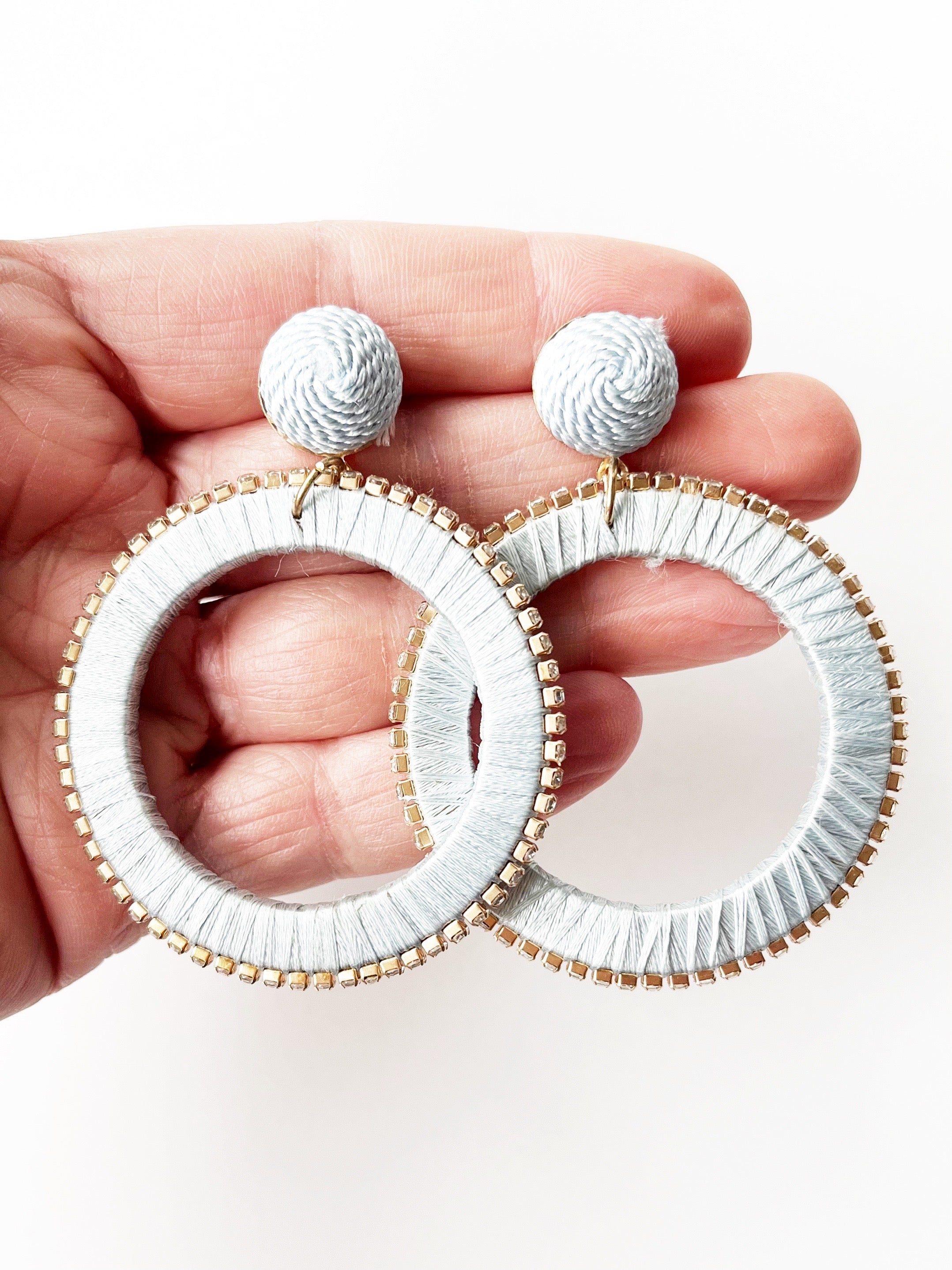 blue silk earrings