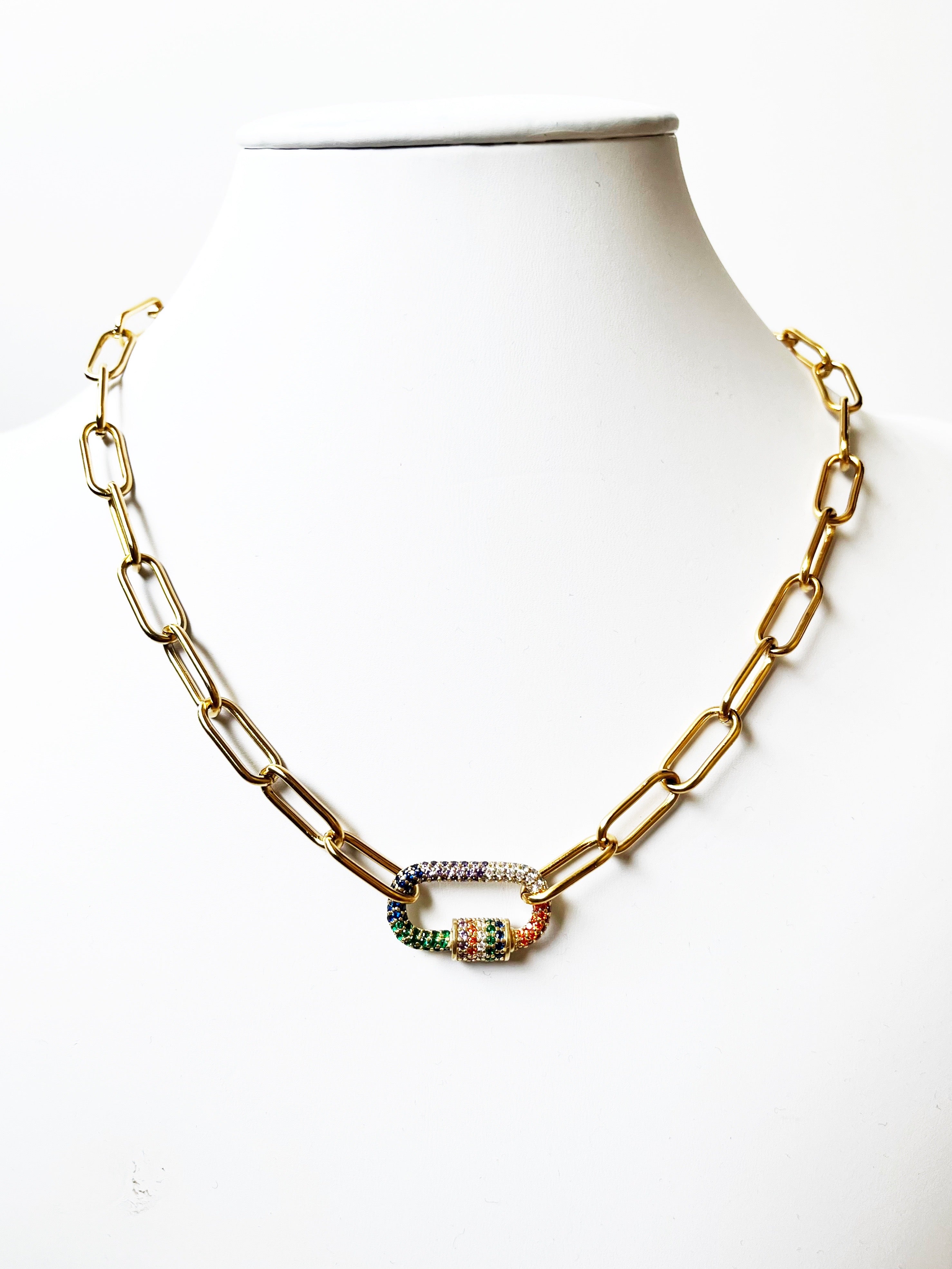 chain necklace with crystal clasp