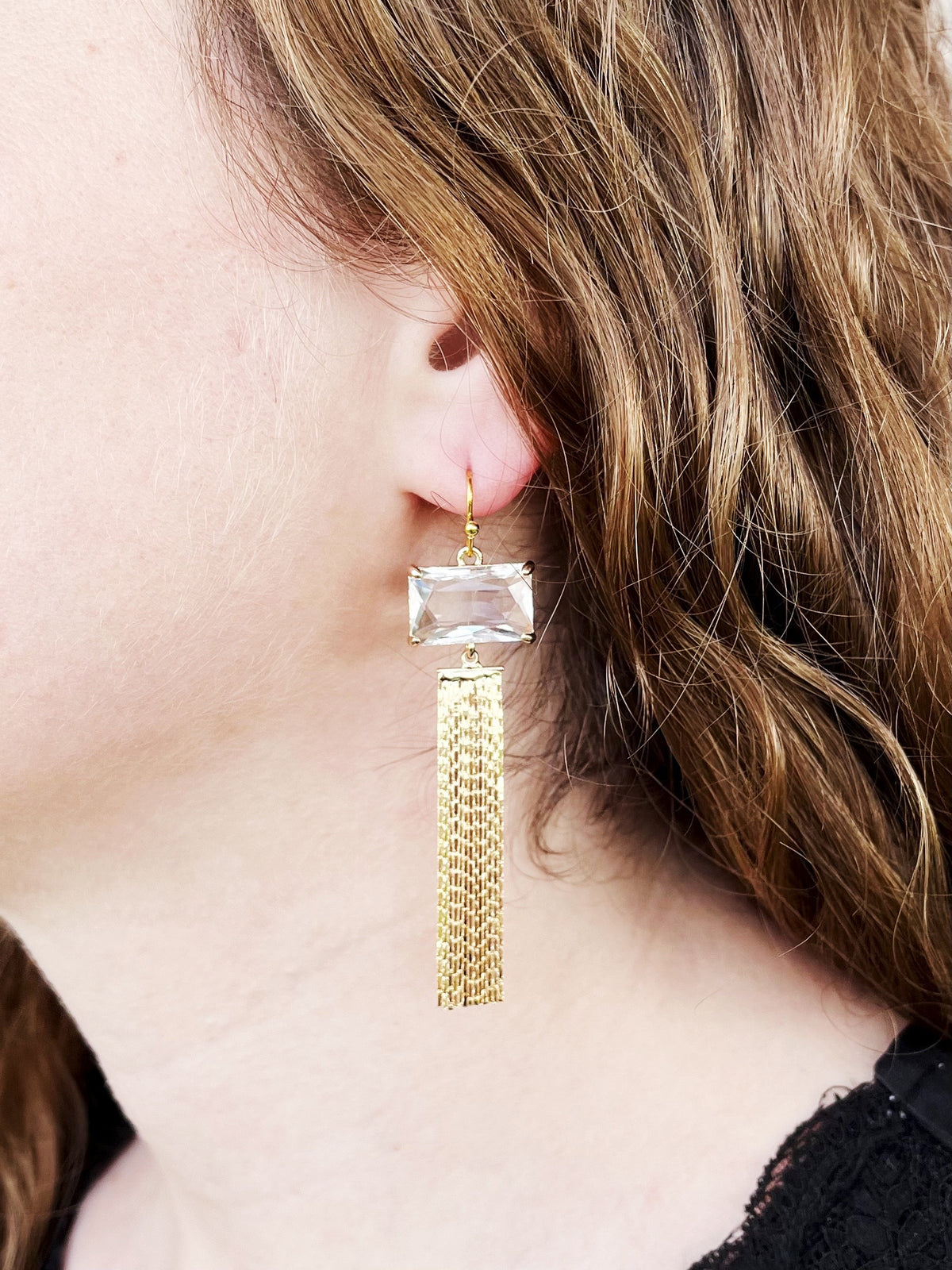 crystal tassel earrings