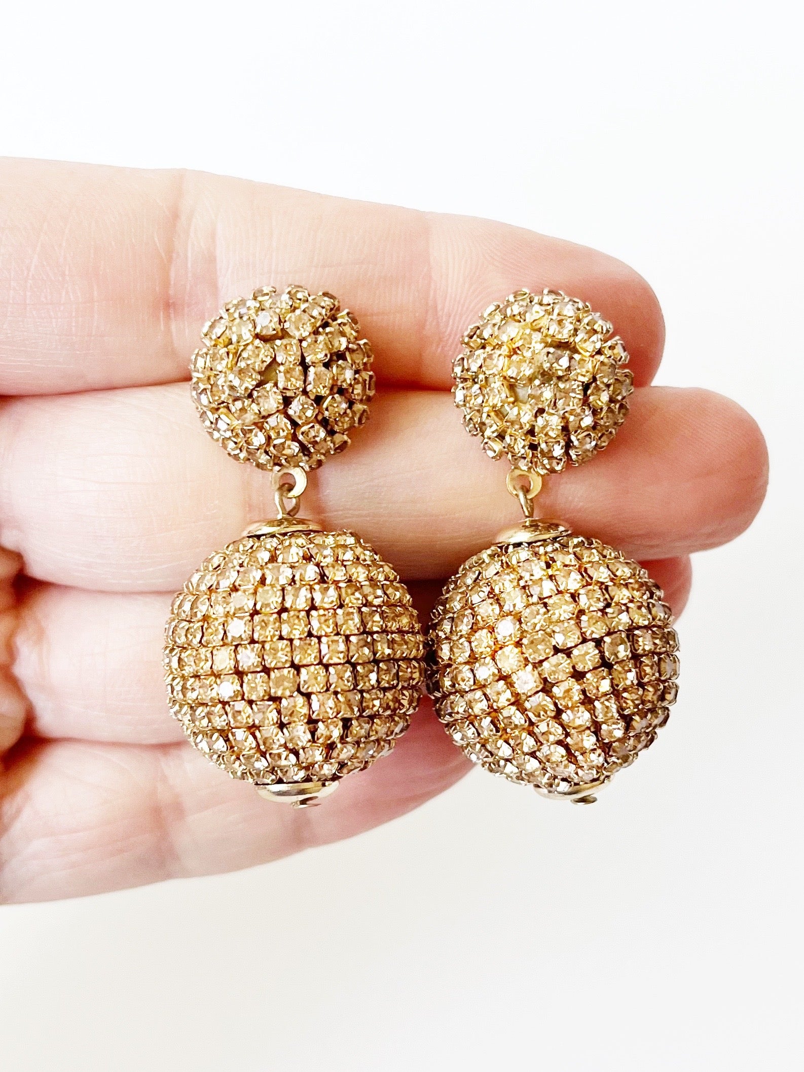 gold disco ball earrings