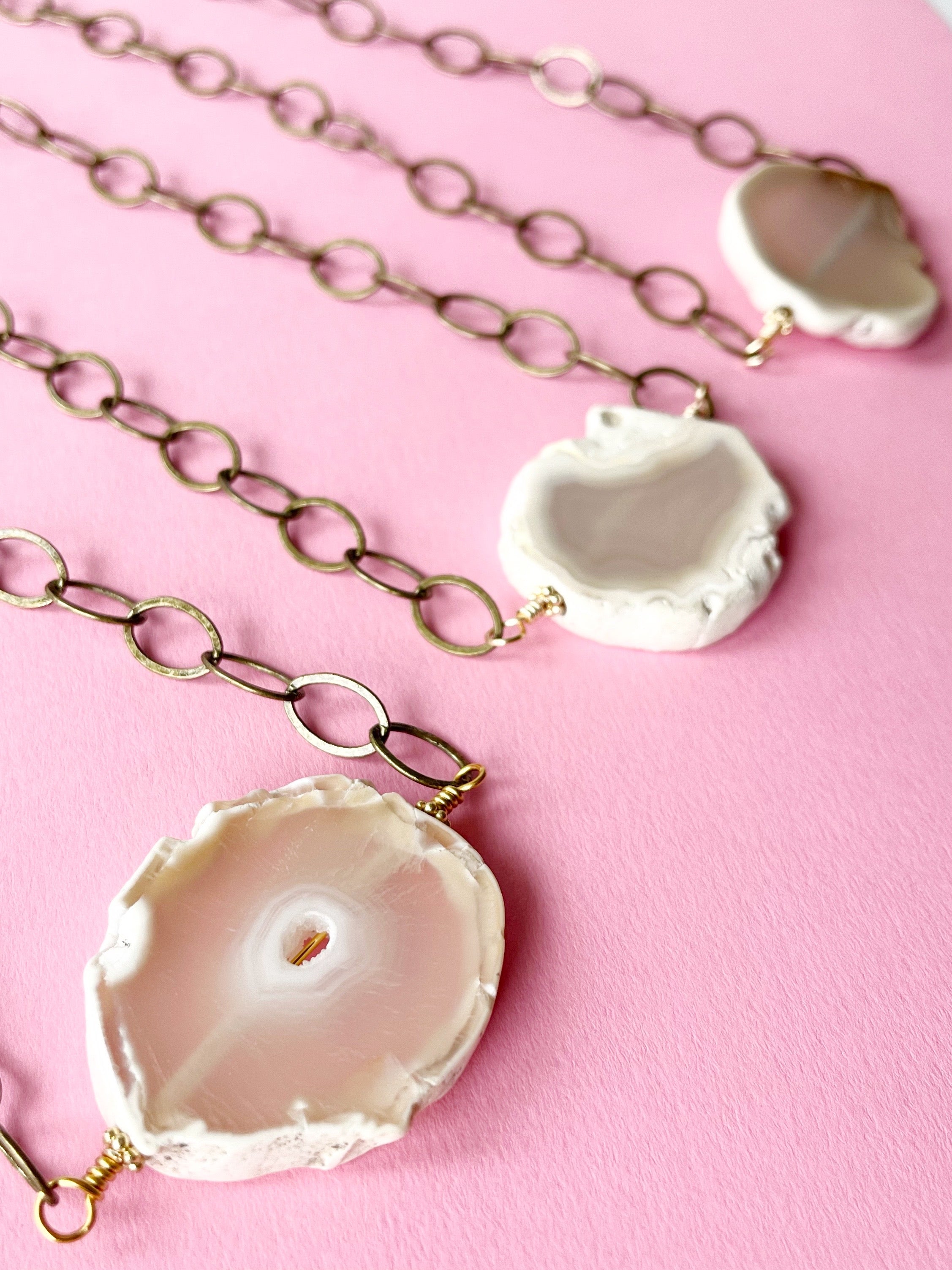 white agate statement necklace