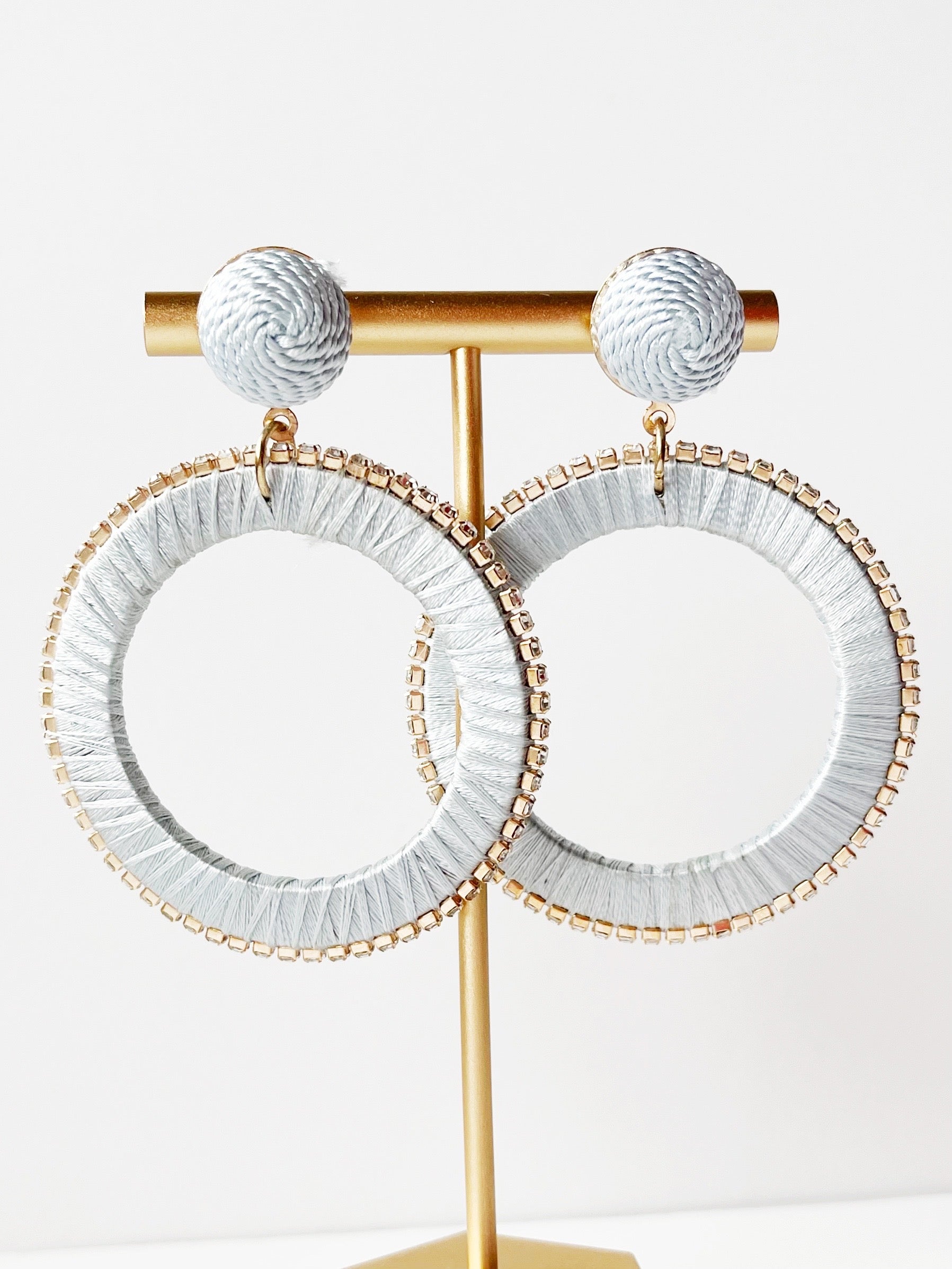 light blue hoop earrings