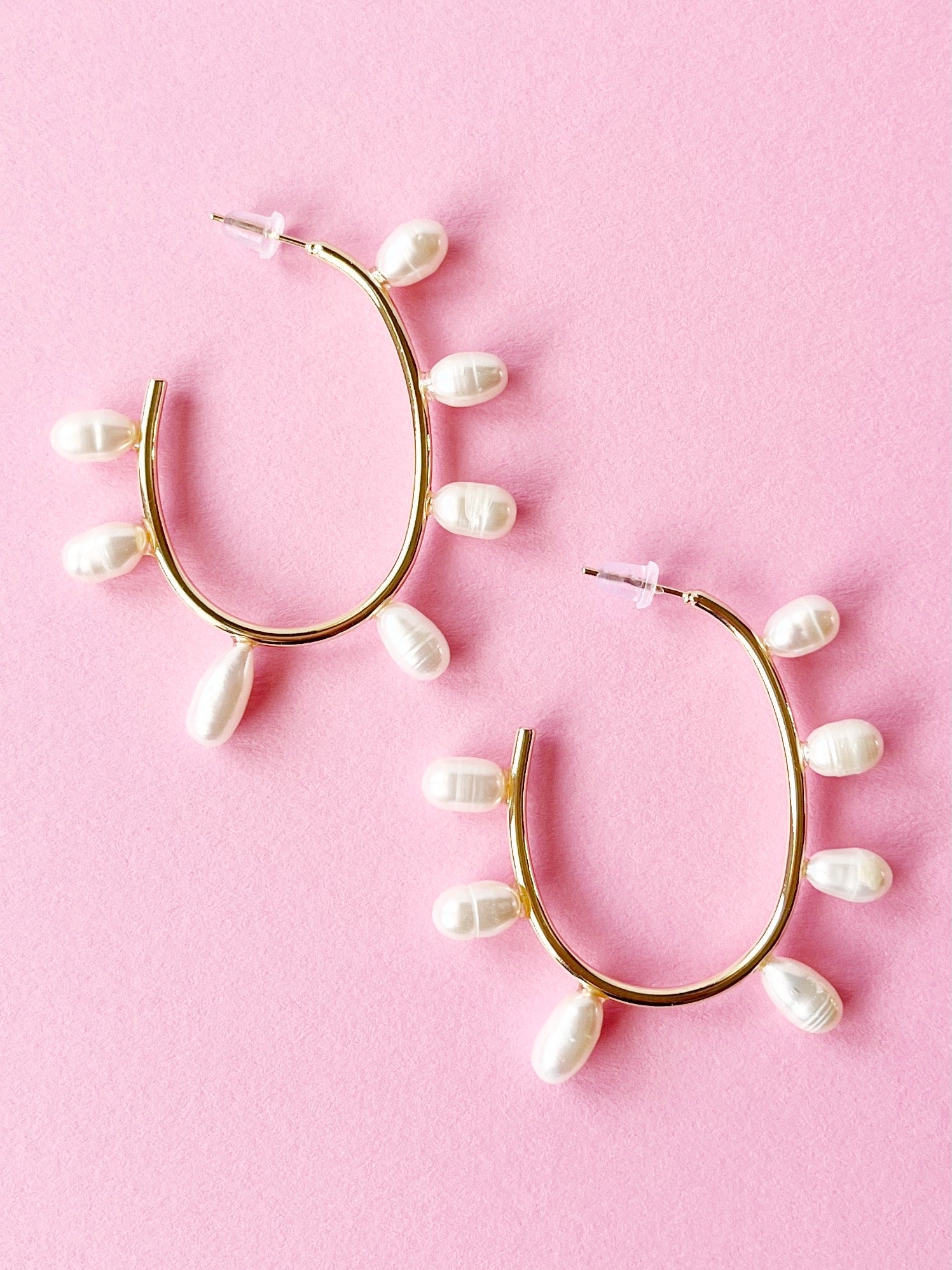 pearl hoop earrings