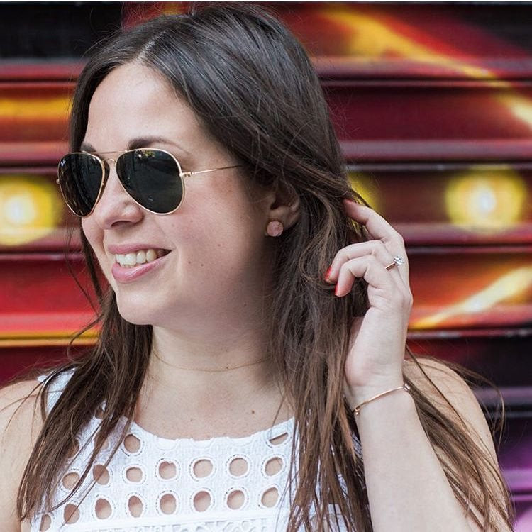 Women wearing Champagne Glitter Druzy Stud Earrings