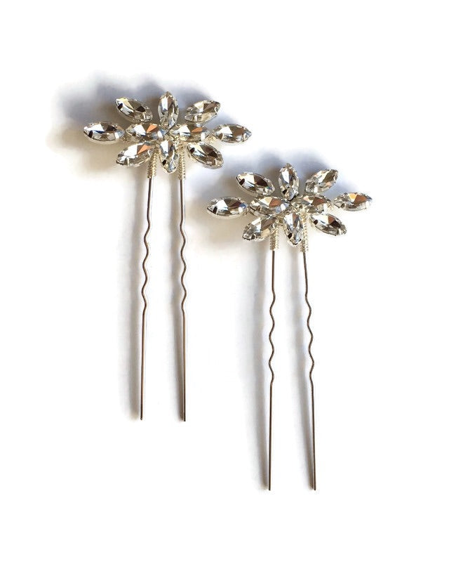 Silver and Crystal Hair pin