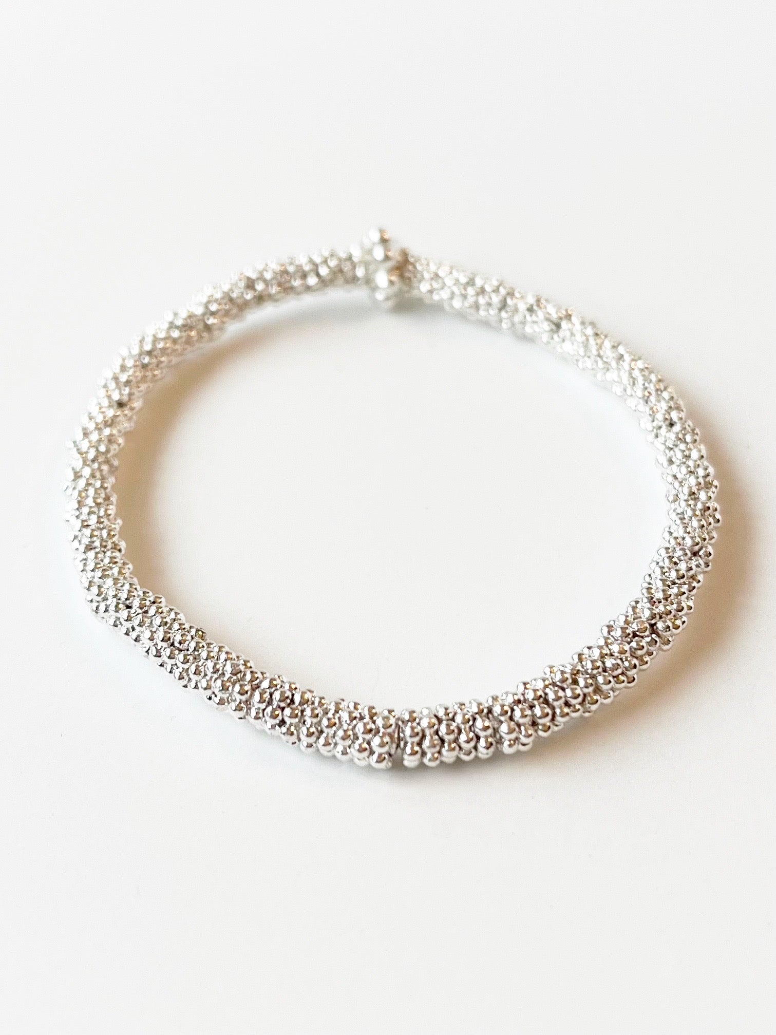 small silver bead bracelet