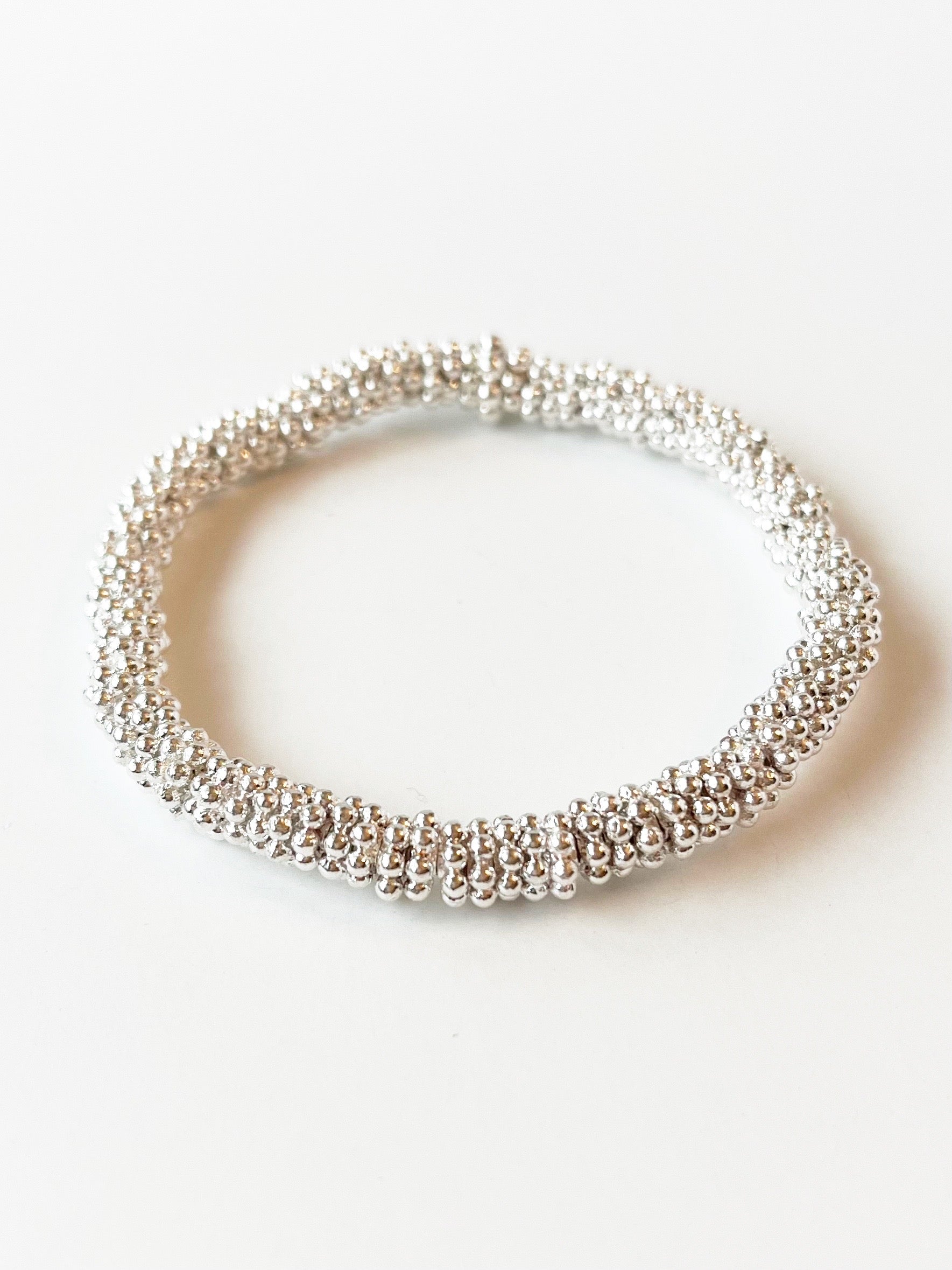 medium silver bead bracelet
