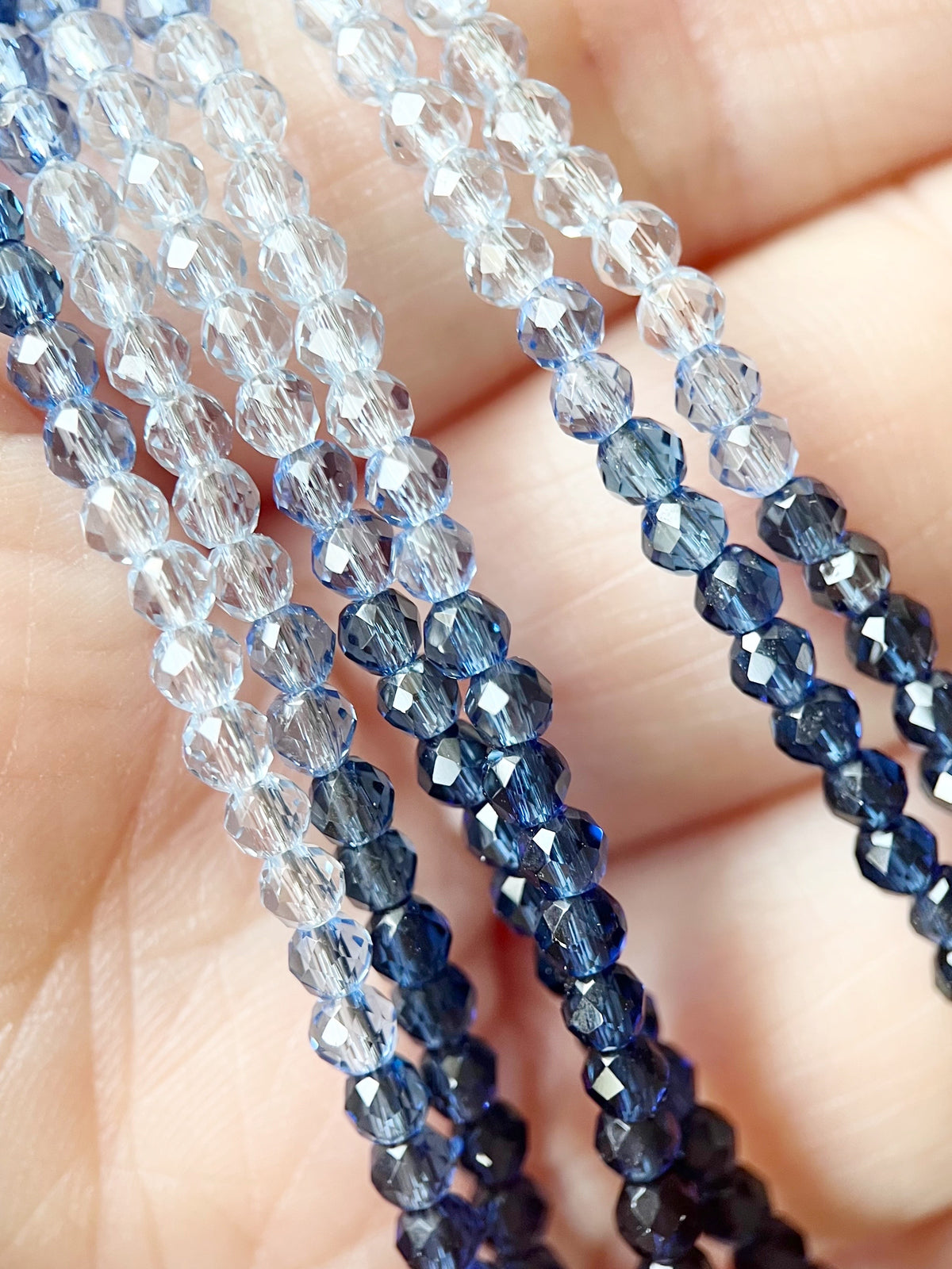 Blue Ombre Beaded Necklace