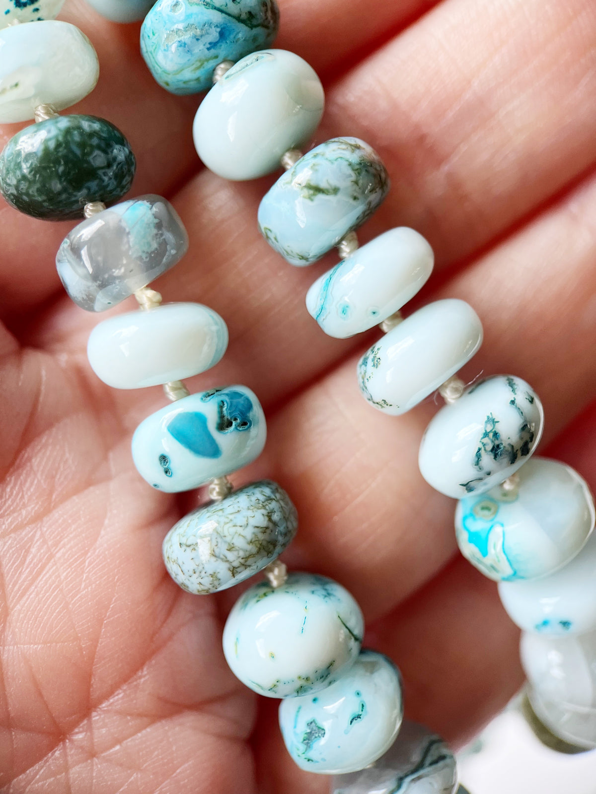 Blue Opal Beaded Necklace