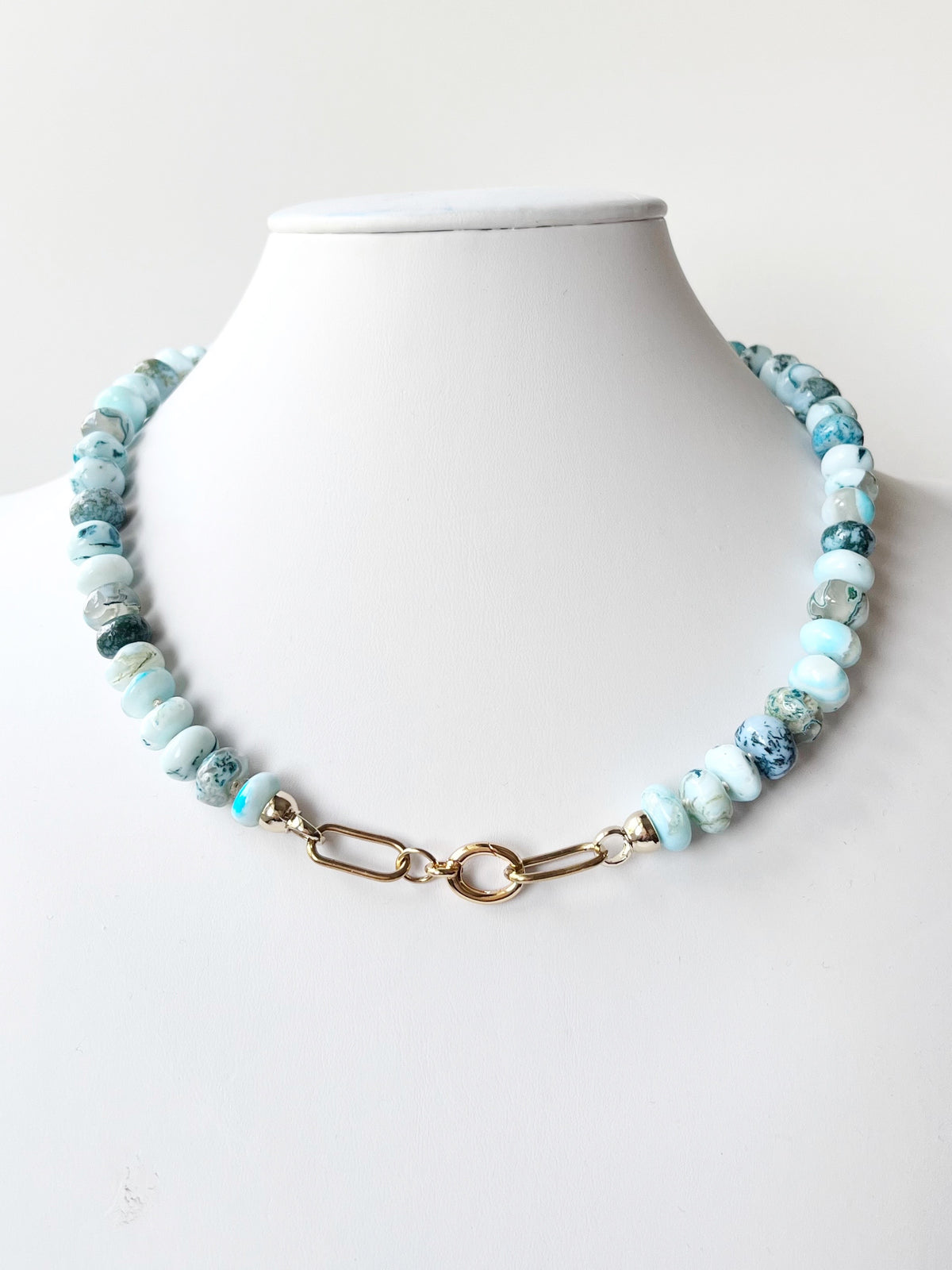 Blue Opal Beaded Necklace