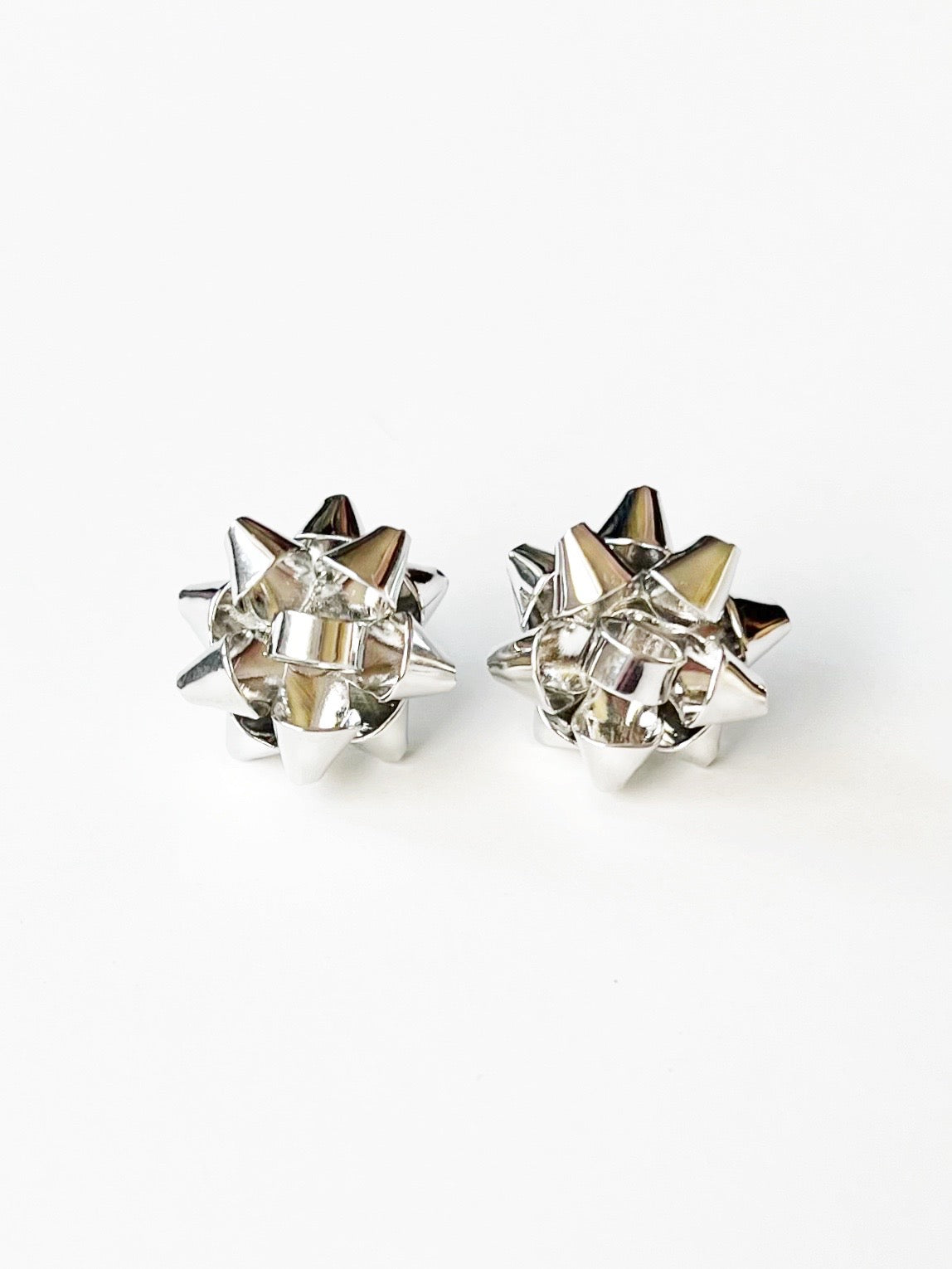 Silver Holiday Bow Earrings