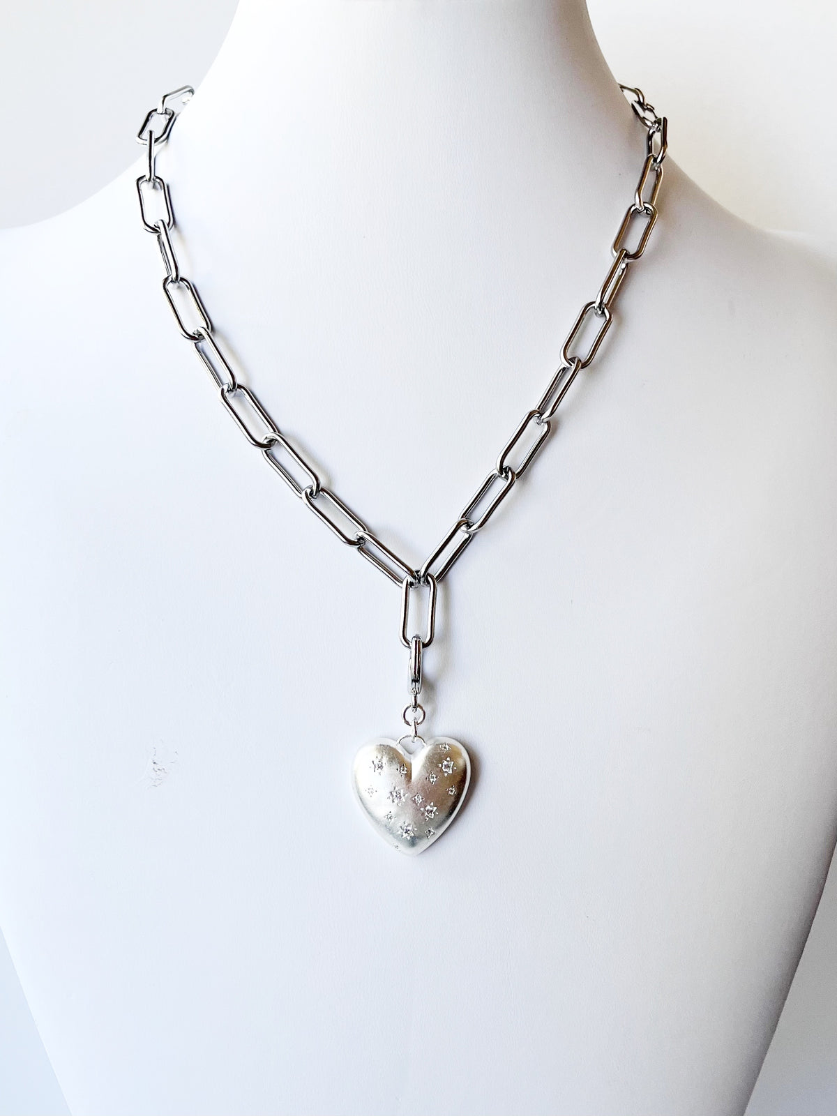 Silver Heart Charm Necklace