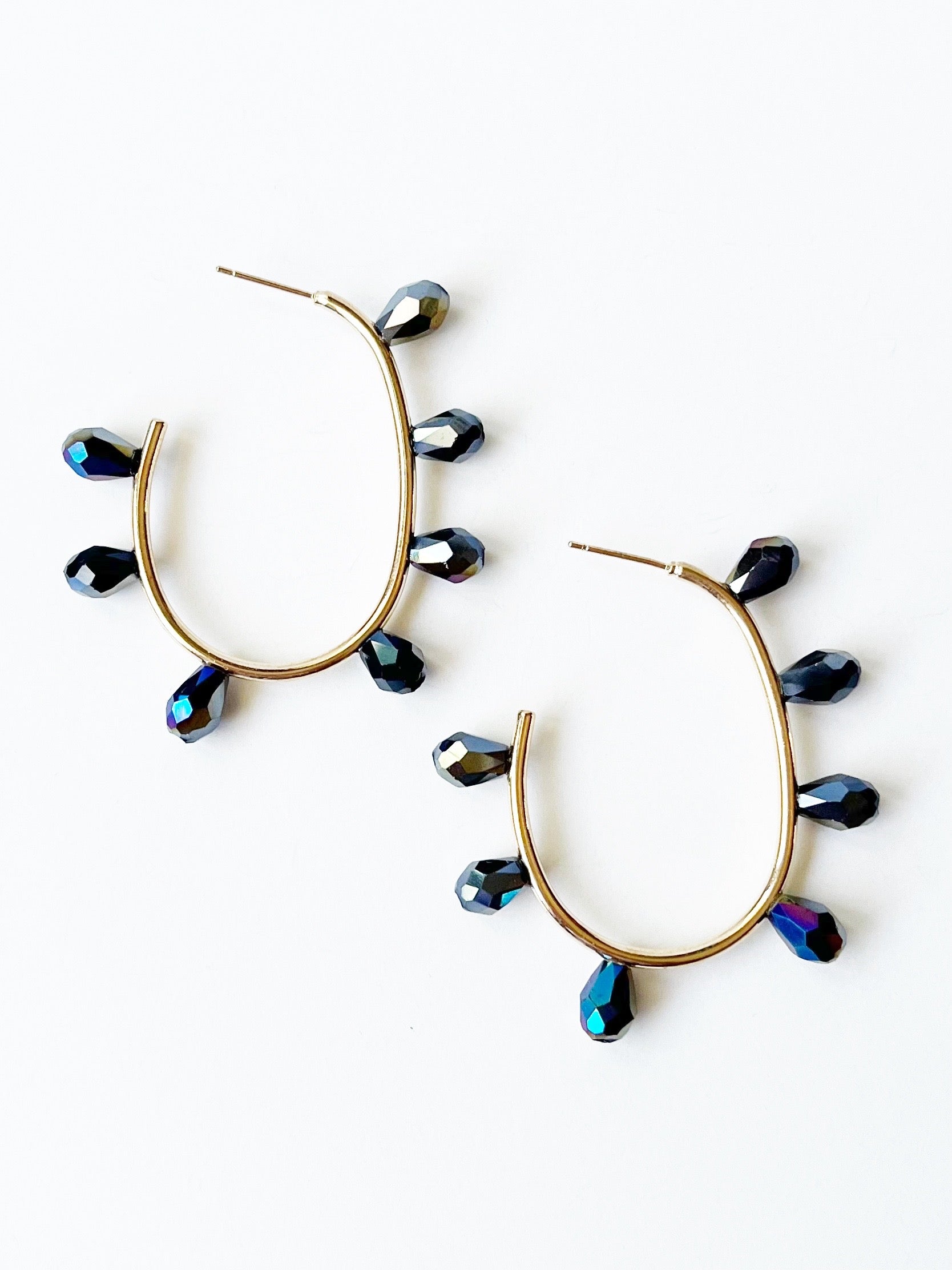 black hoop earrings