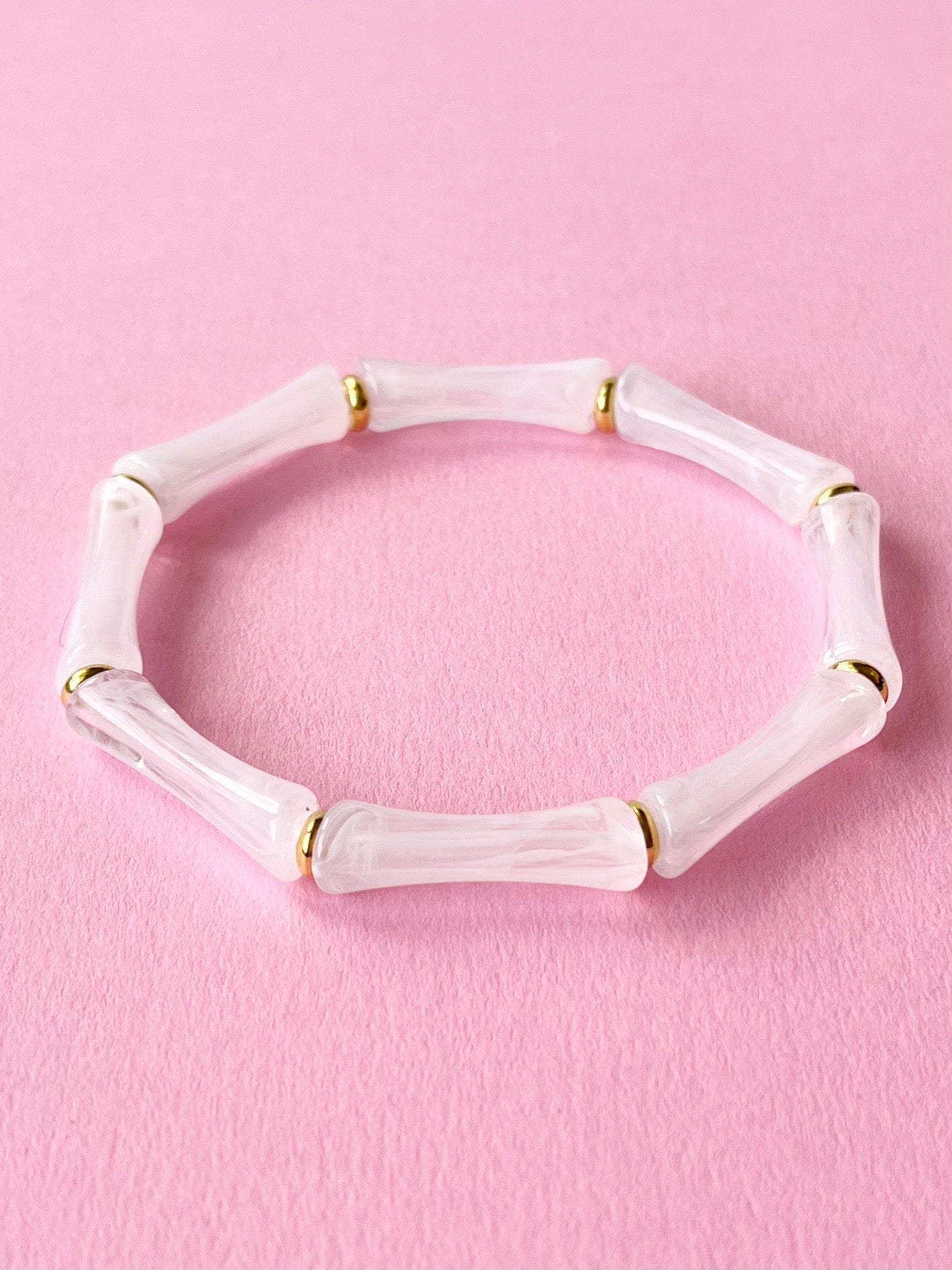 cloudy white acrylic bangle bracelet