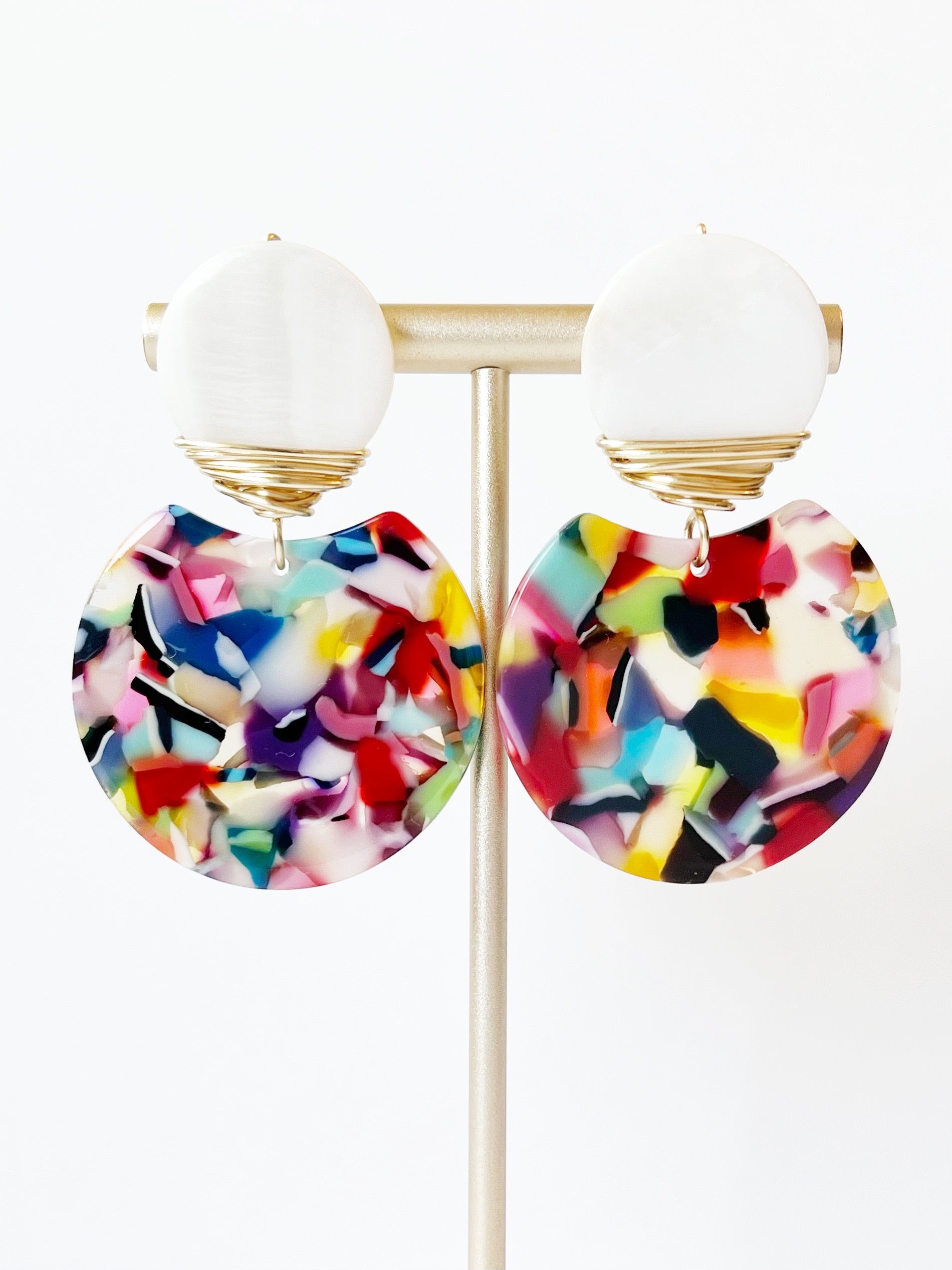 colorful dangle earrings