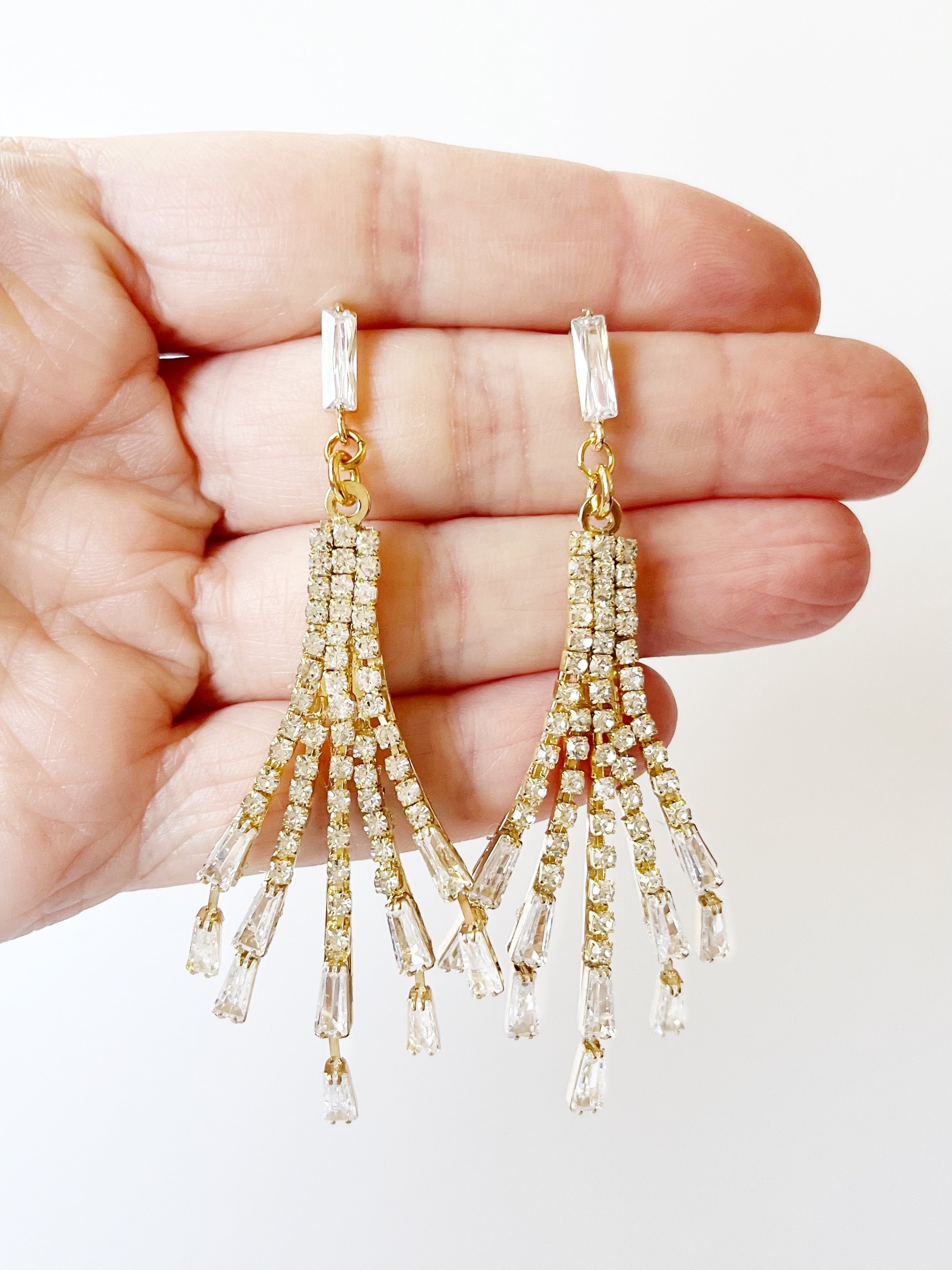 earrings with crystals