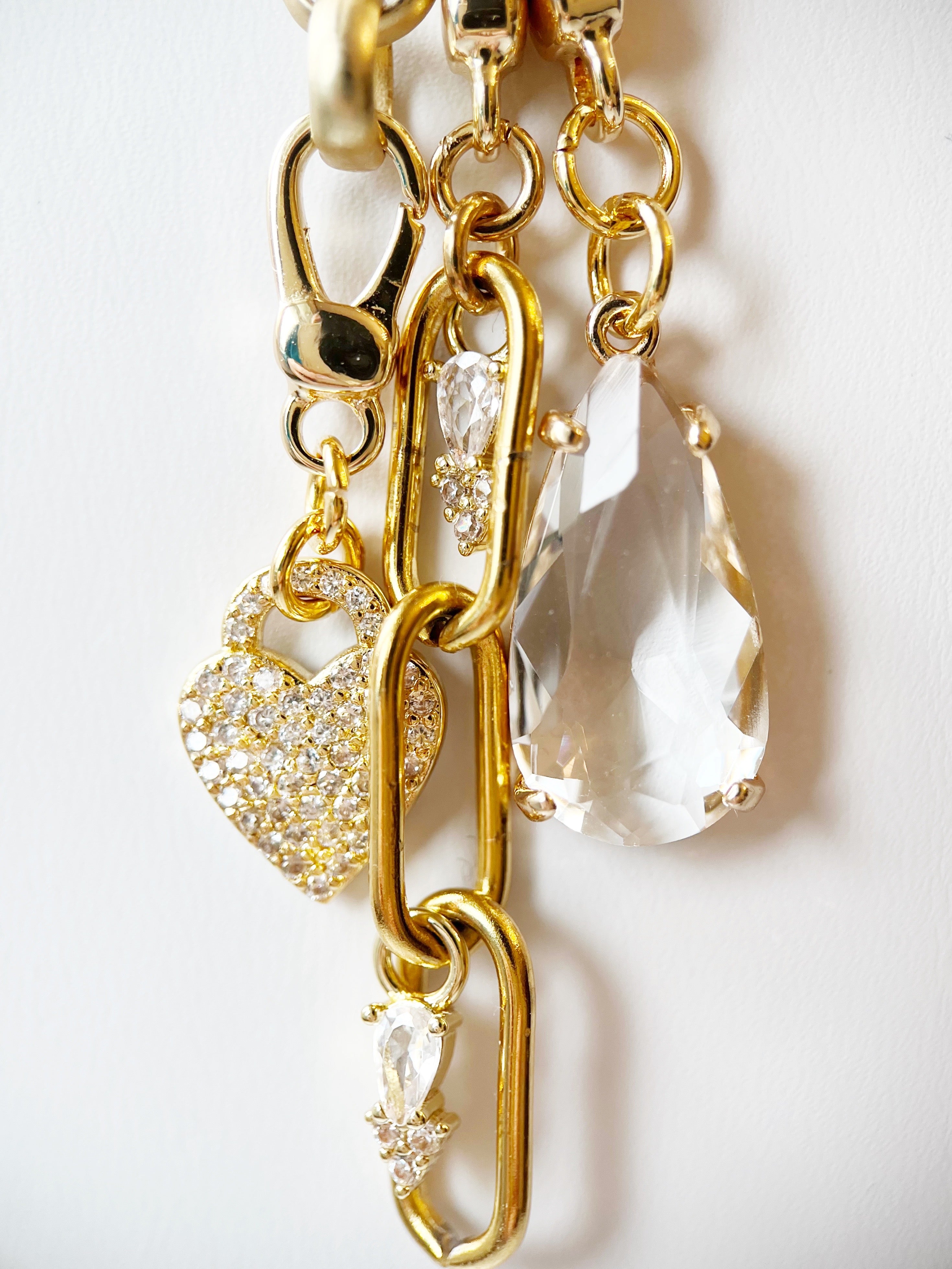 gold and crystal pendants