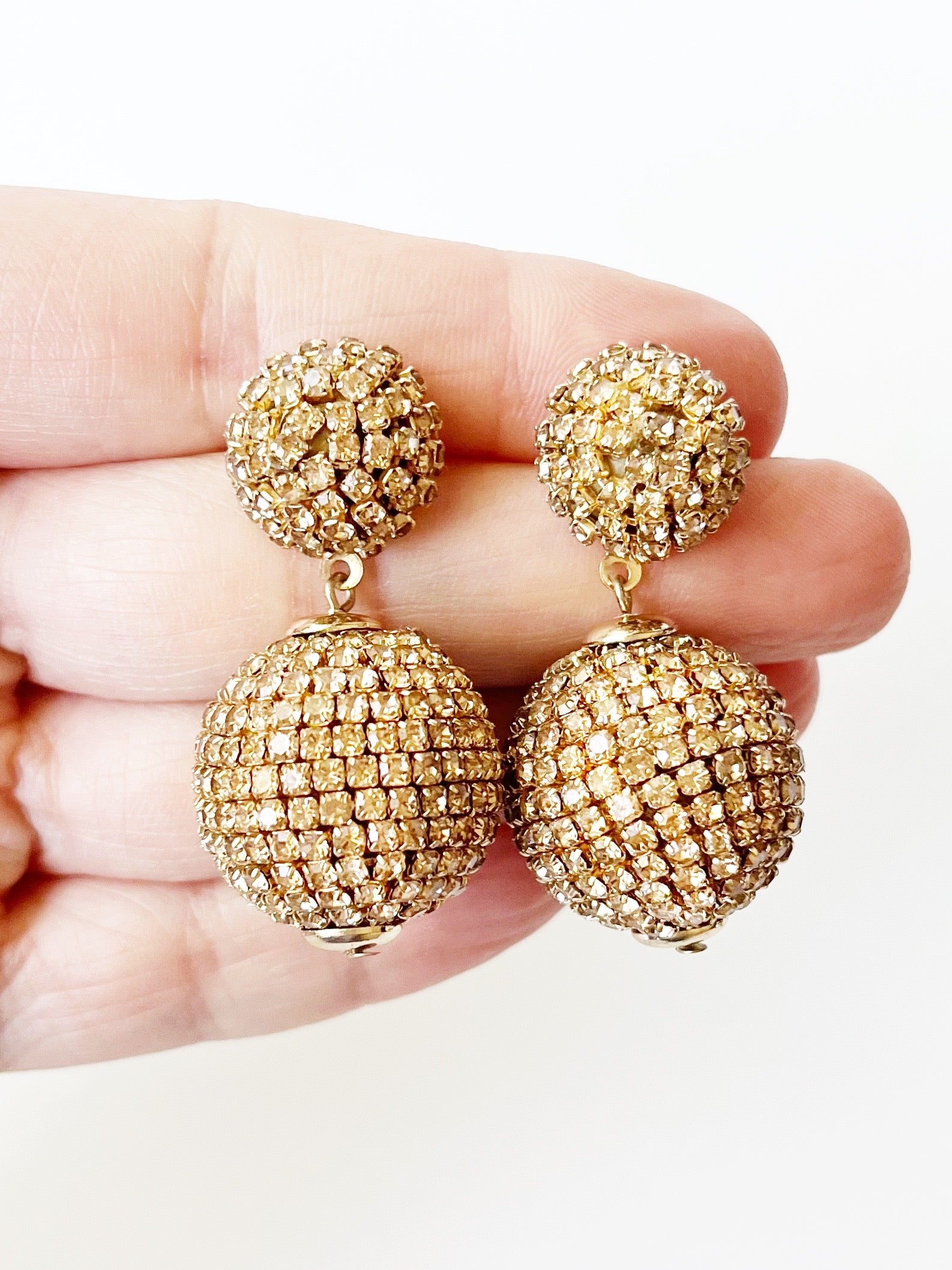 gold disco ball earrings 