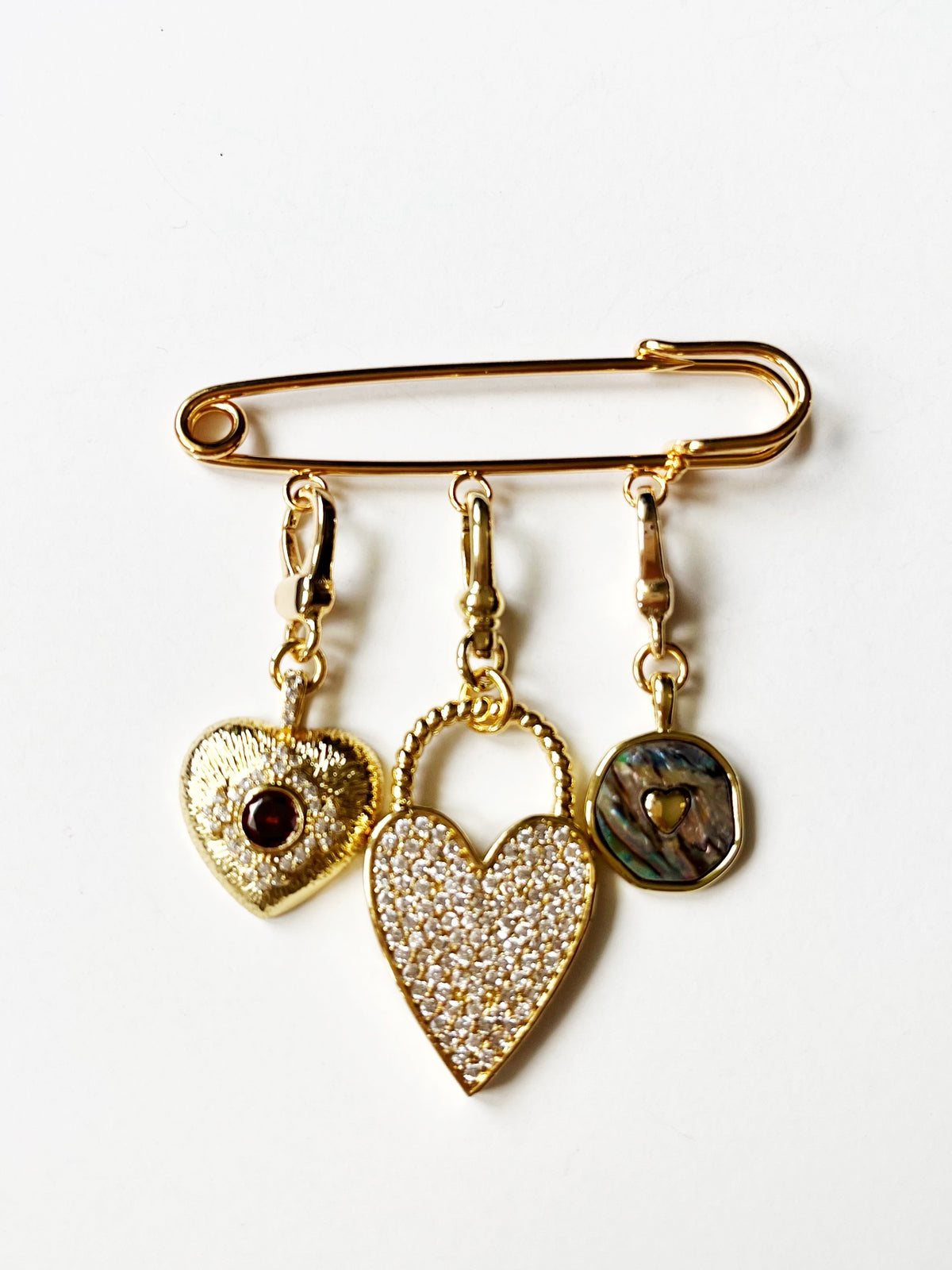 Heart Charm Brooch Bundle