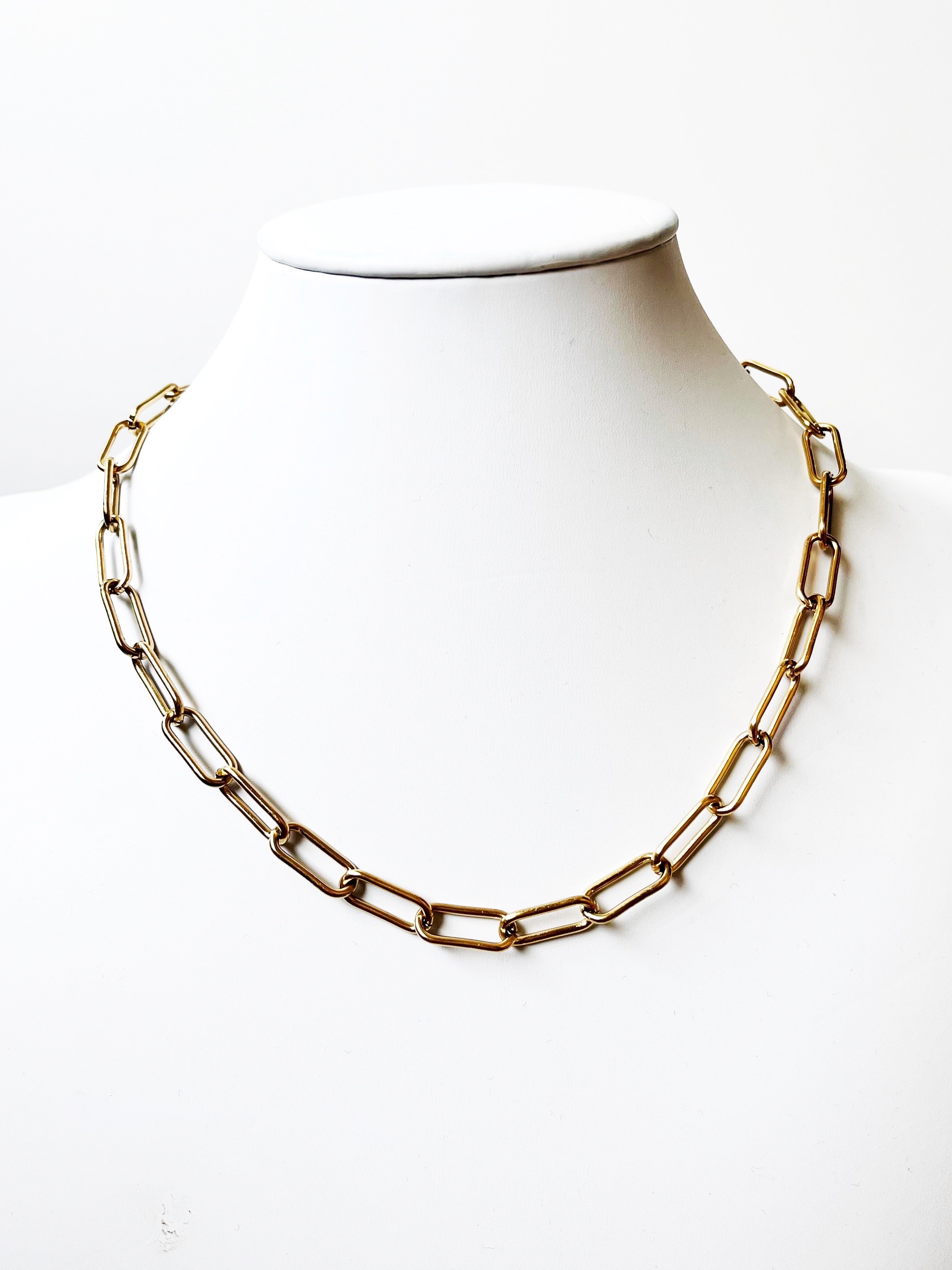 Gold Paperclip Chain Necklace
