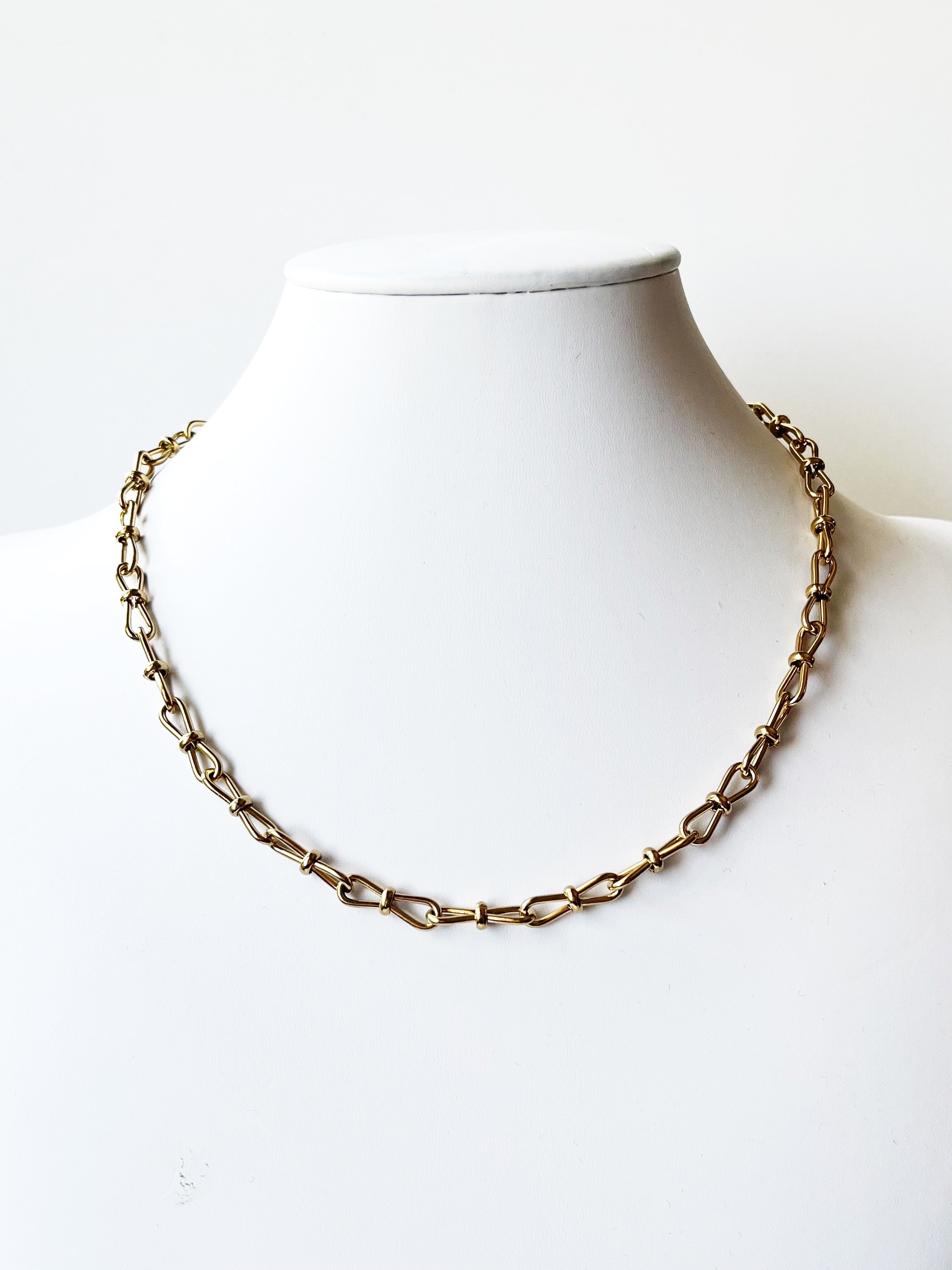 gold wire link necklace