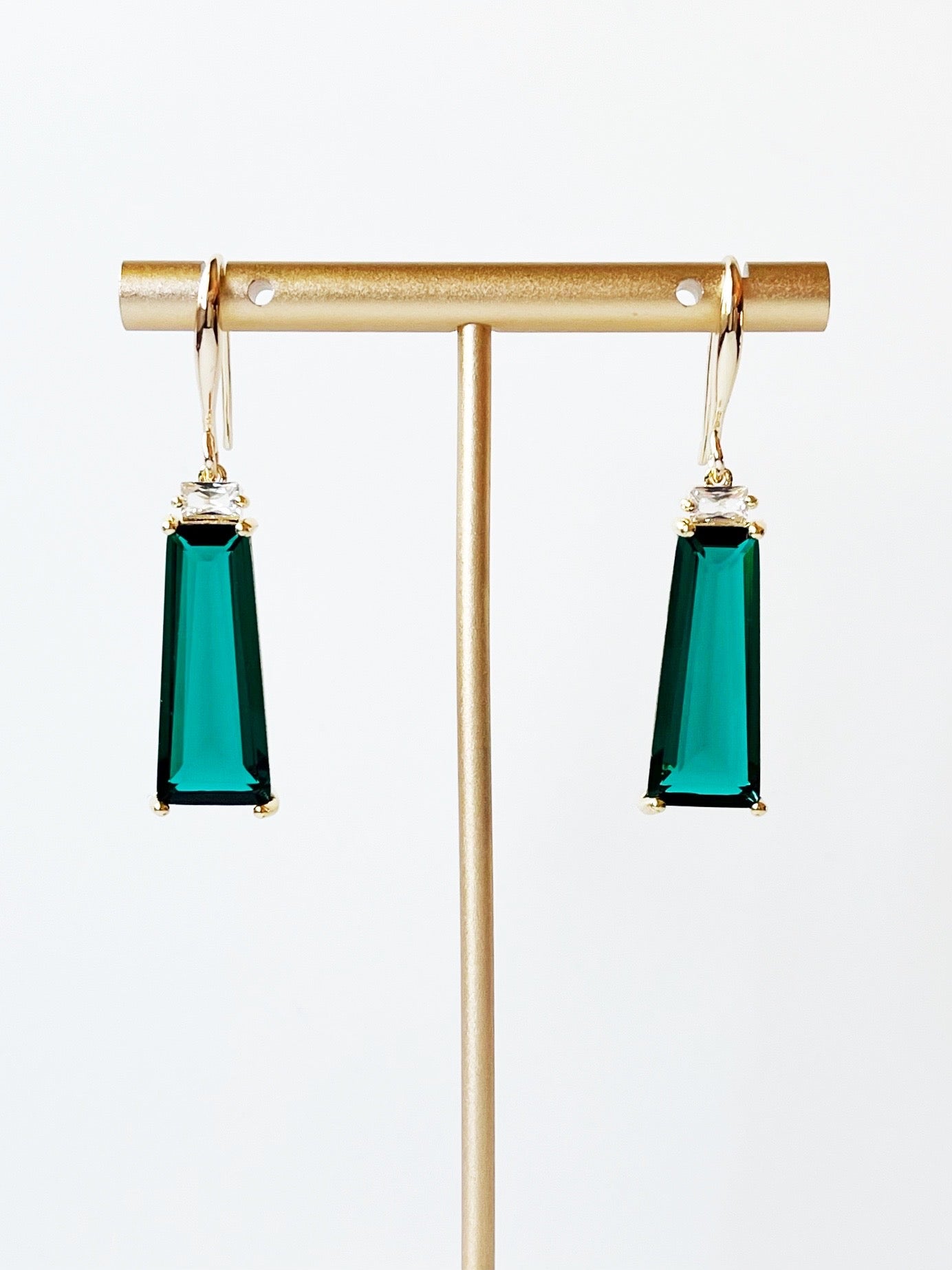 green pendant earrings