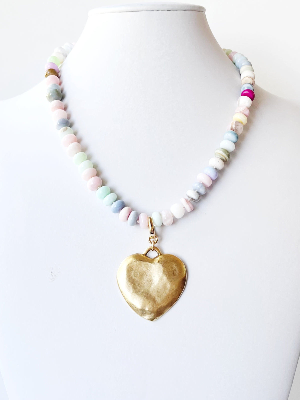 Rainbow Opal Heart Necklace
