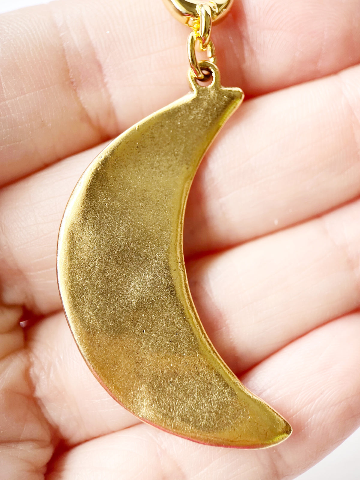 Hammered Gold Moon Charm