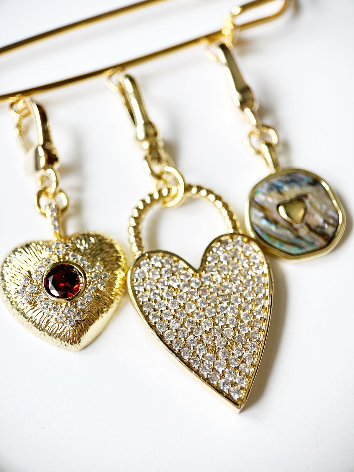 Heart Charm Brooch Bundle