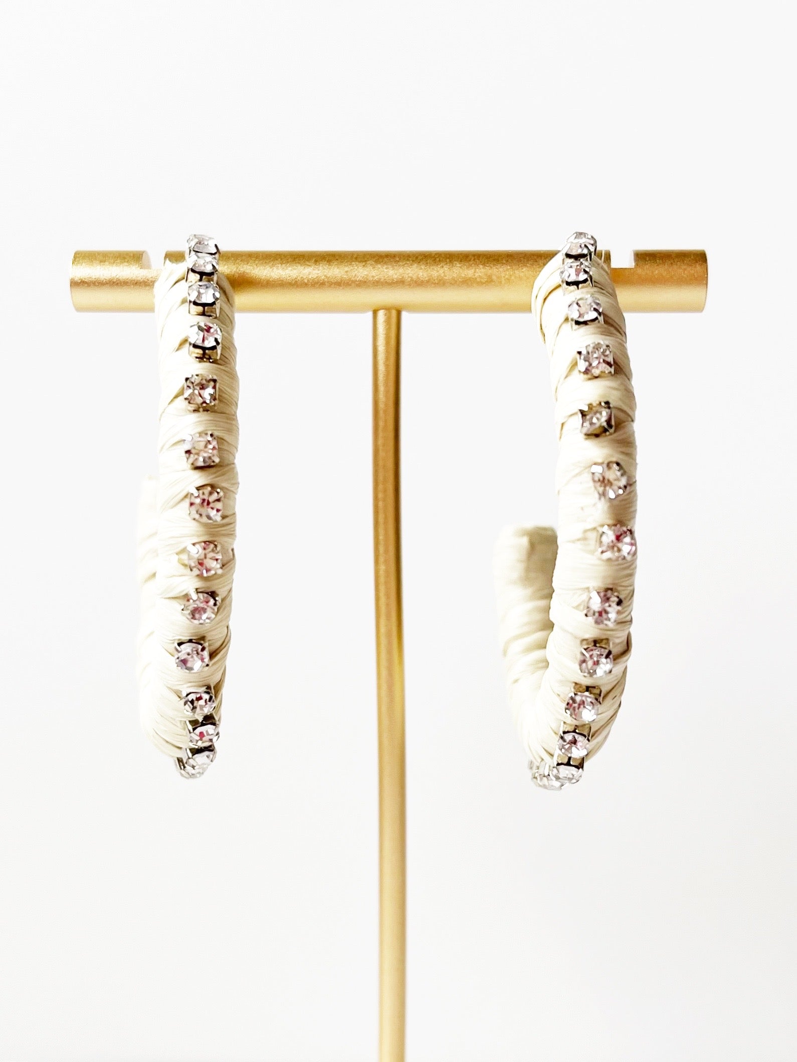 hoop earrings with crystals