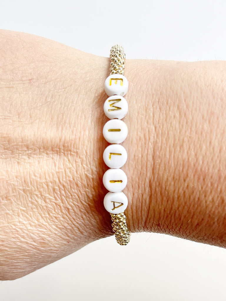 Personalized Gold Bead Bracelets