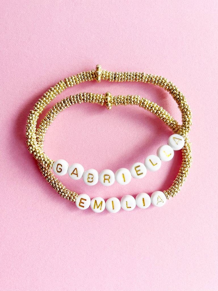 Personalized Gold Bead Bracelets