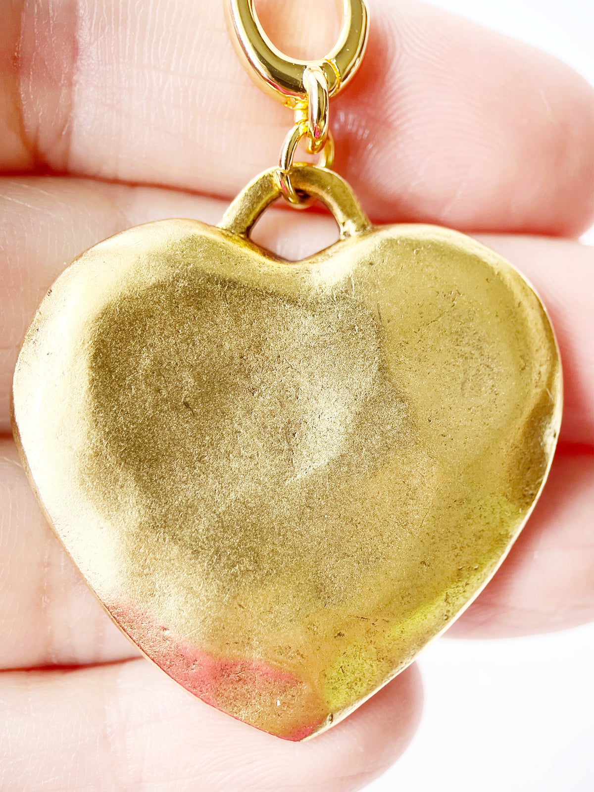 Large Hammered Heart Charm