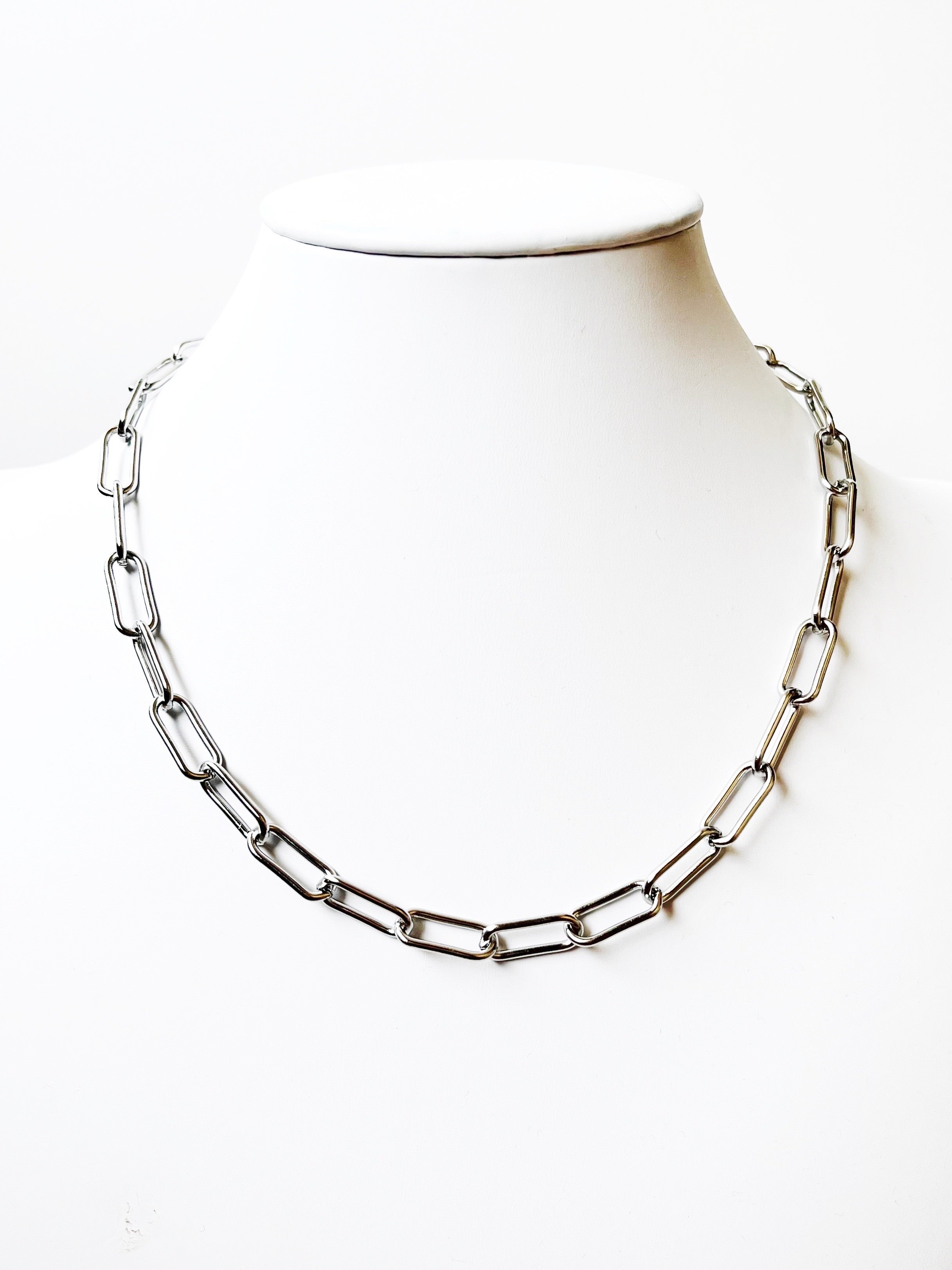 Silver Paperclip Chain Necklace