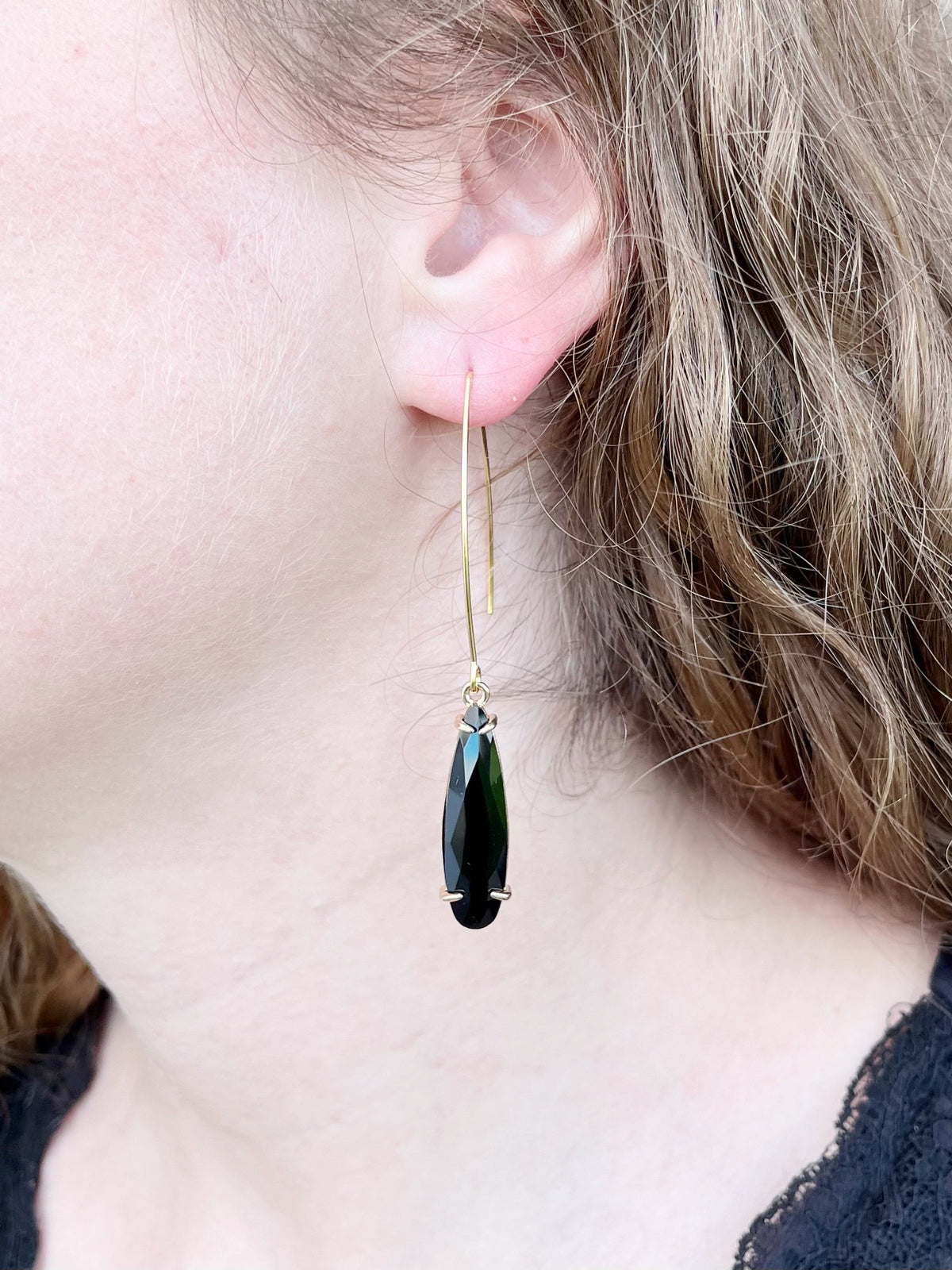 threader earrings gold