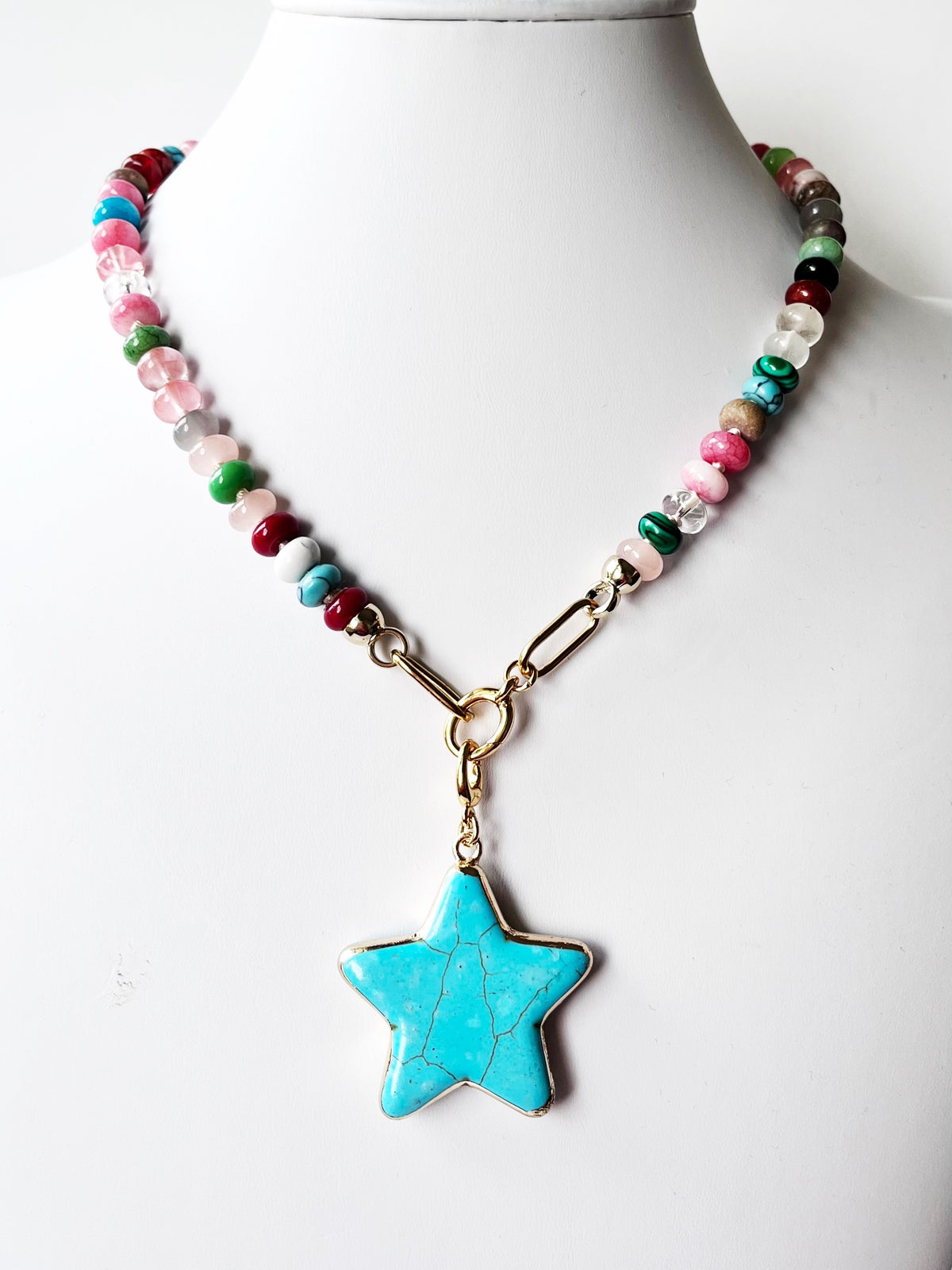 Gemstone Necklace with Turquoise Star