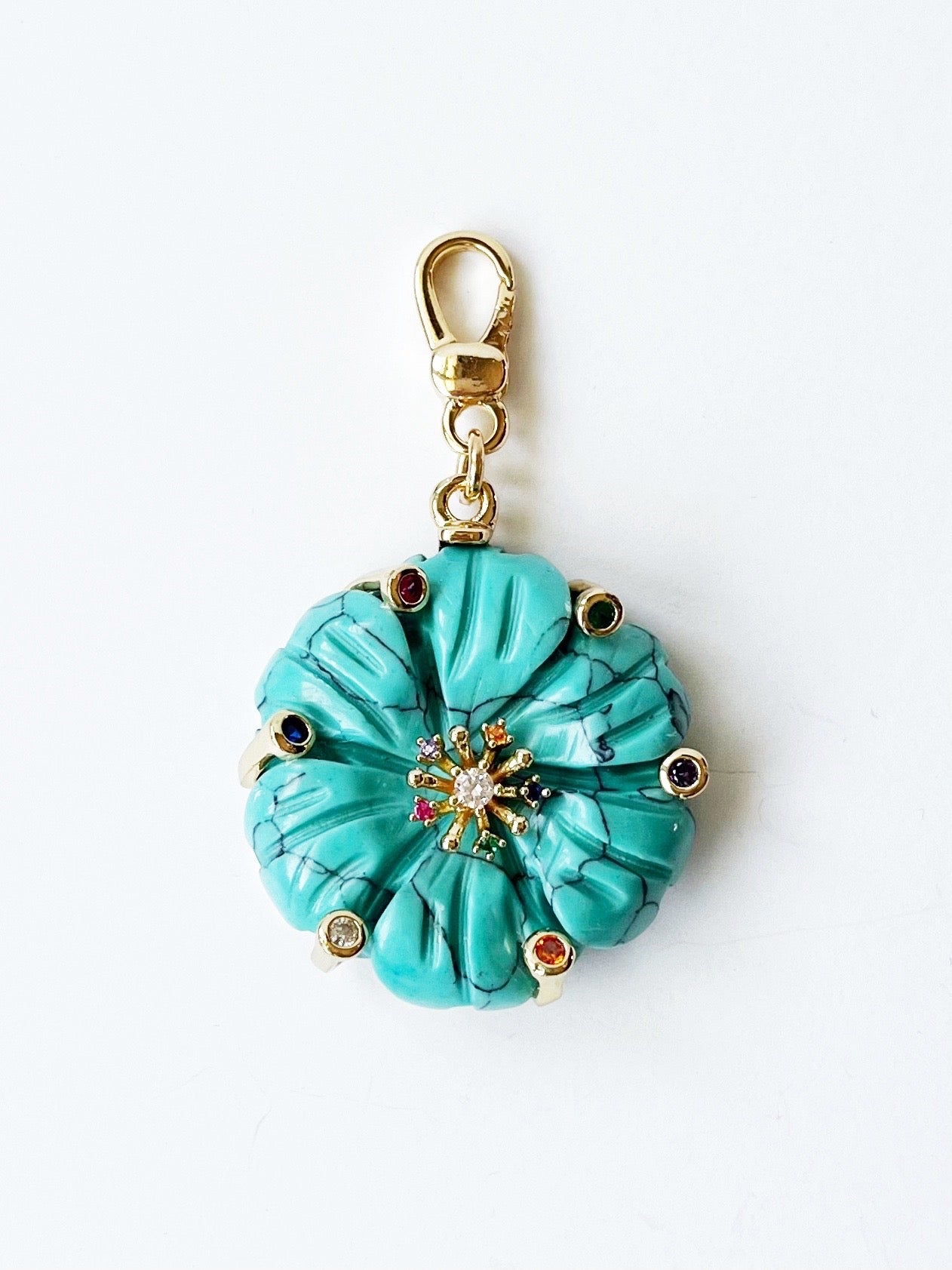 turquoise flower charm