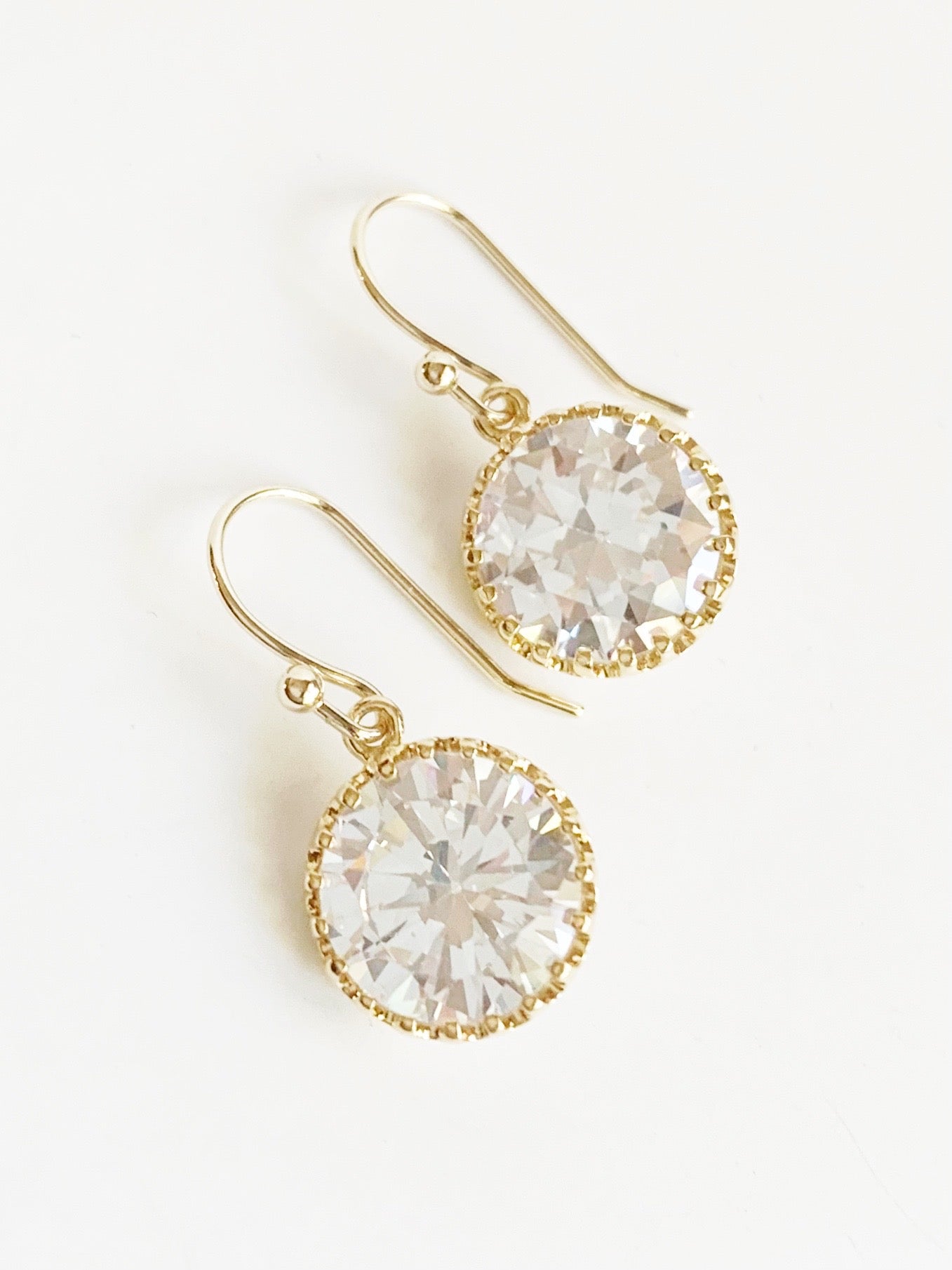 gold crystal drop earrings