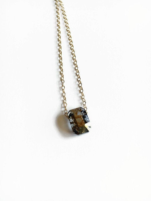 Minimalist Crystal Pendant and Gold Necklace