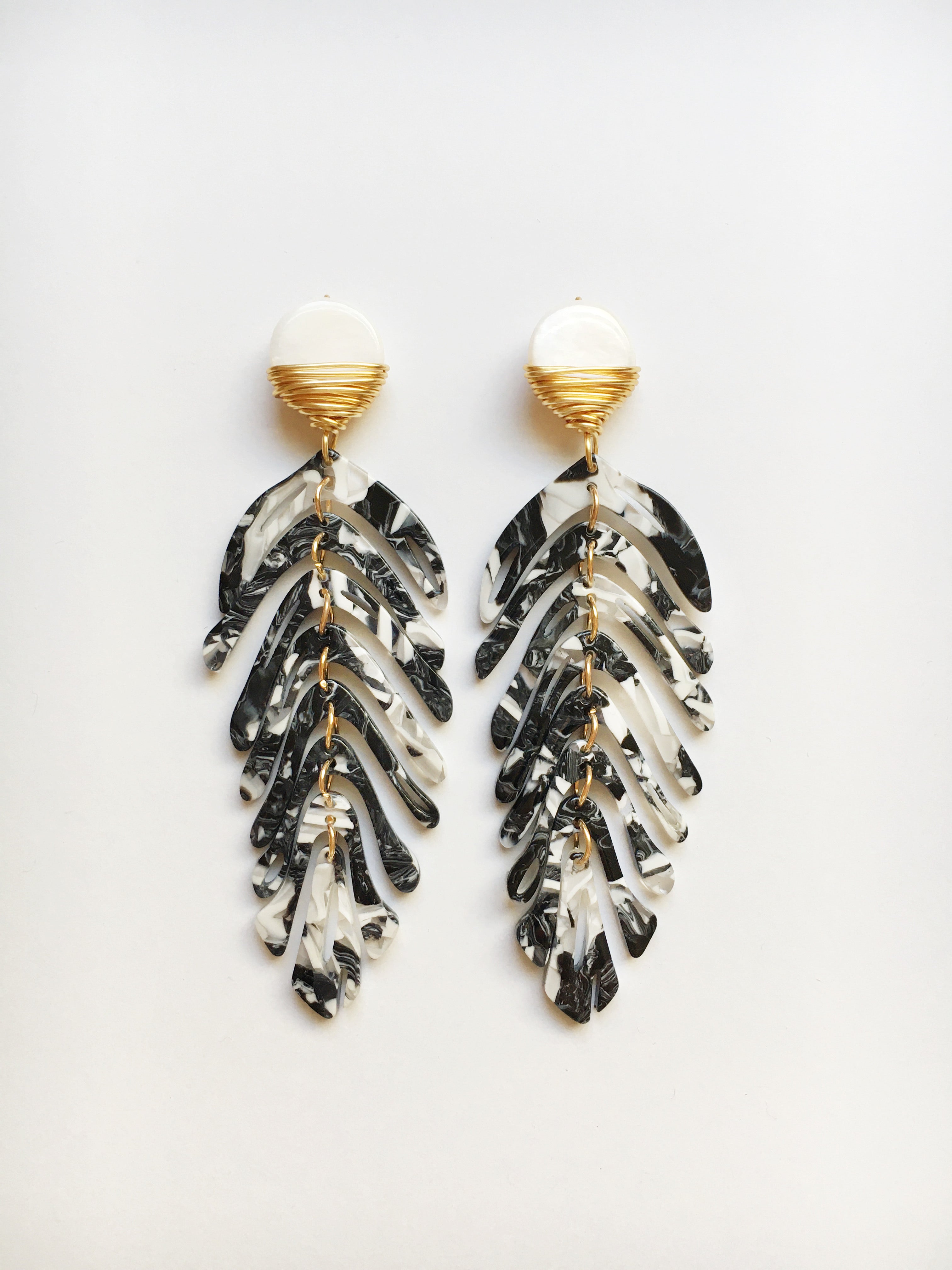 black and white unique earrings
