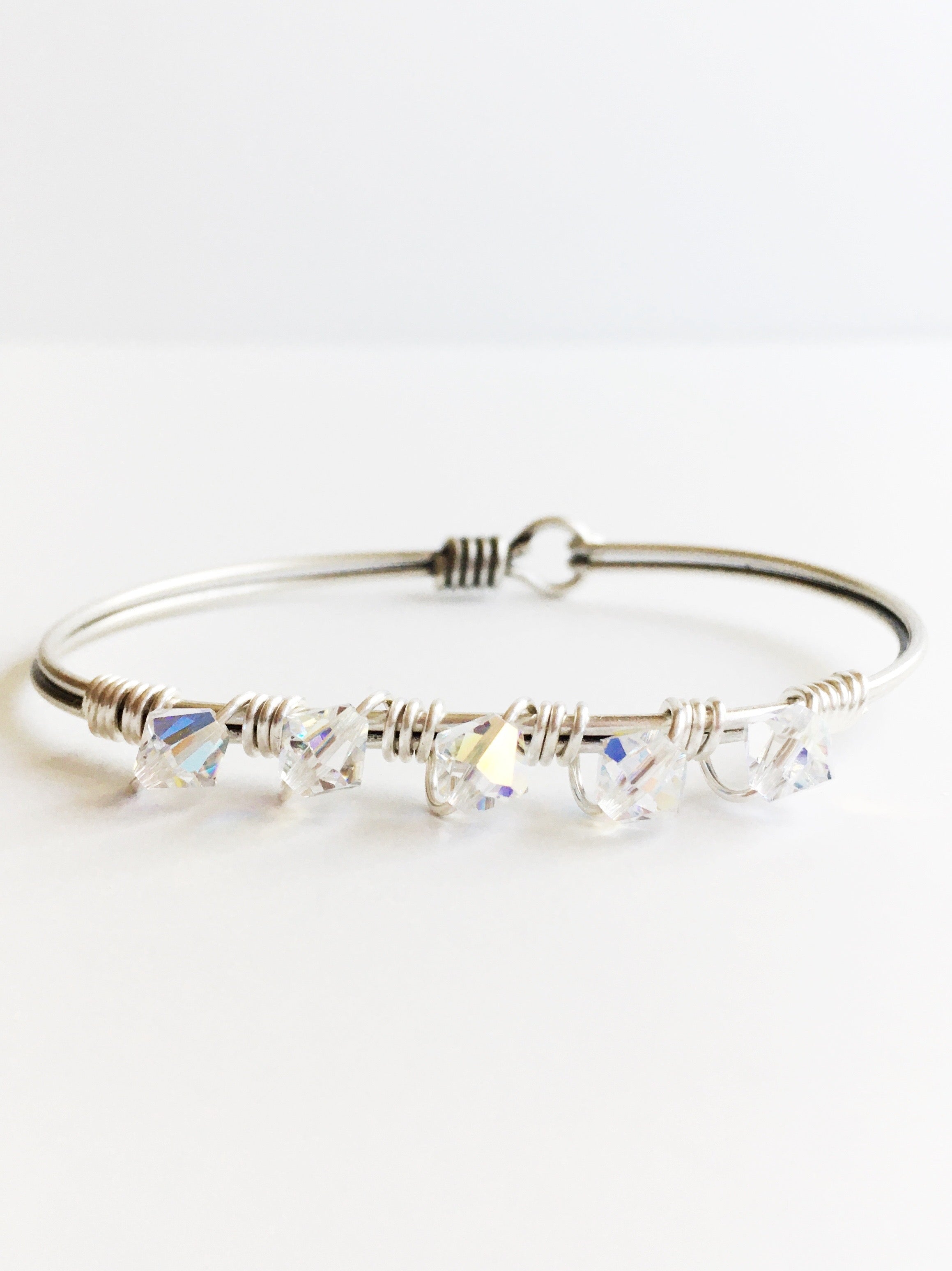 crystal and silver statement bracelet